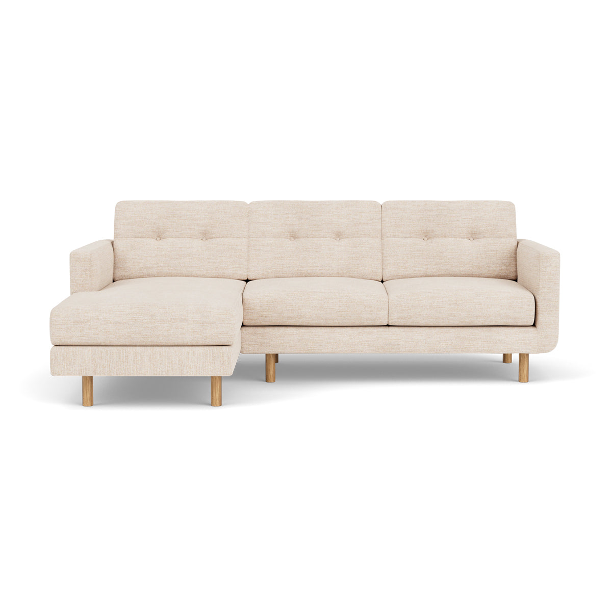 Conrad Fabric Left Chaise Sofa - Modern L-Shaped Sectional Couch with Reversible Chaise Lounge for Living Room, Apartment & Home Theater Comfortable Seating