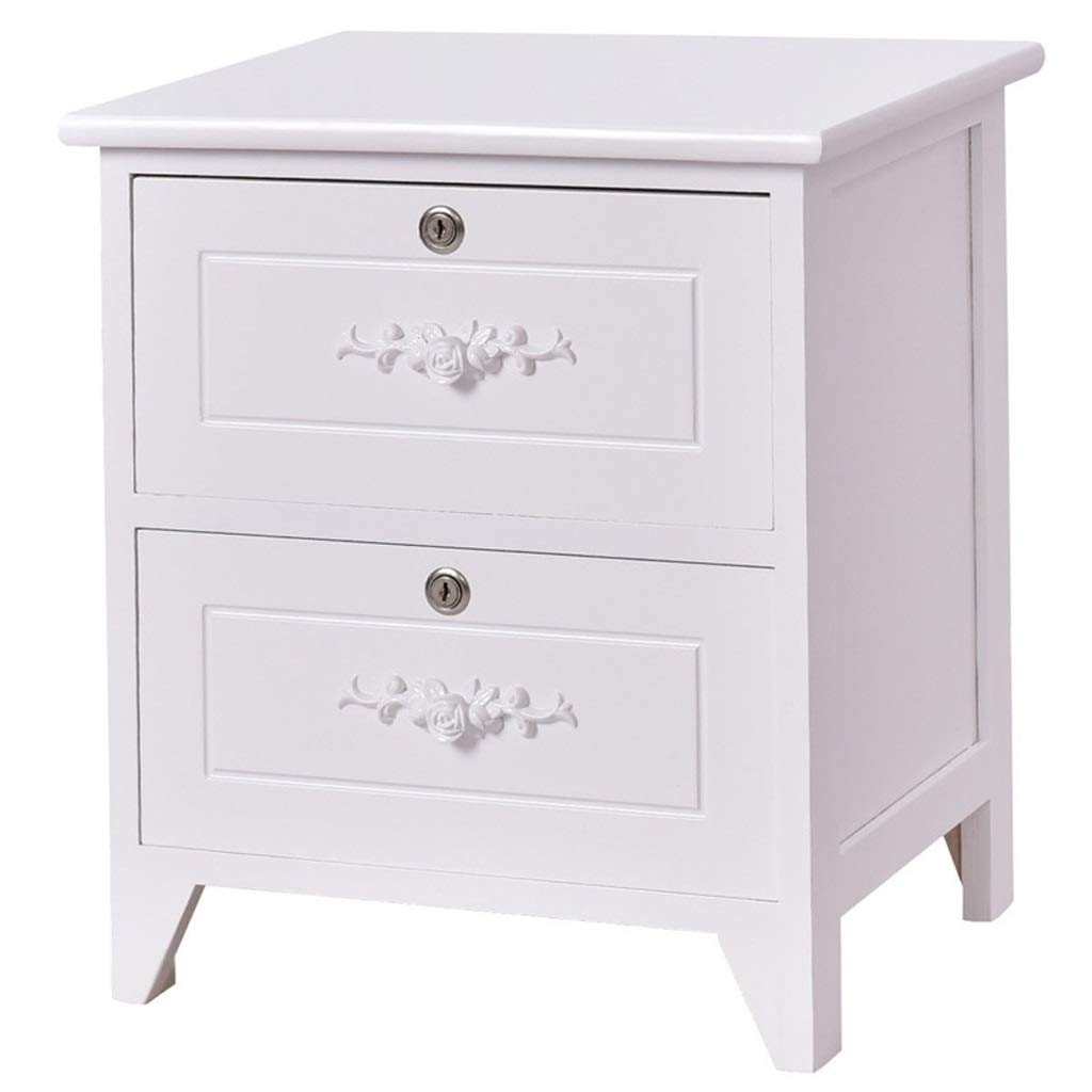 Solid Wood Nightstand with 2 Drawers - Elegant Bedside Table for Bedroom Storage | Perfect for Small Spaces, Apartments & Guest Rooms