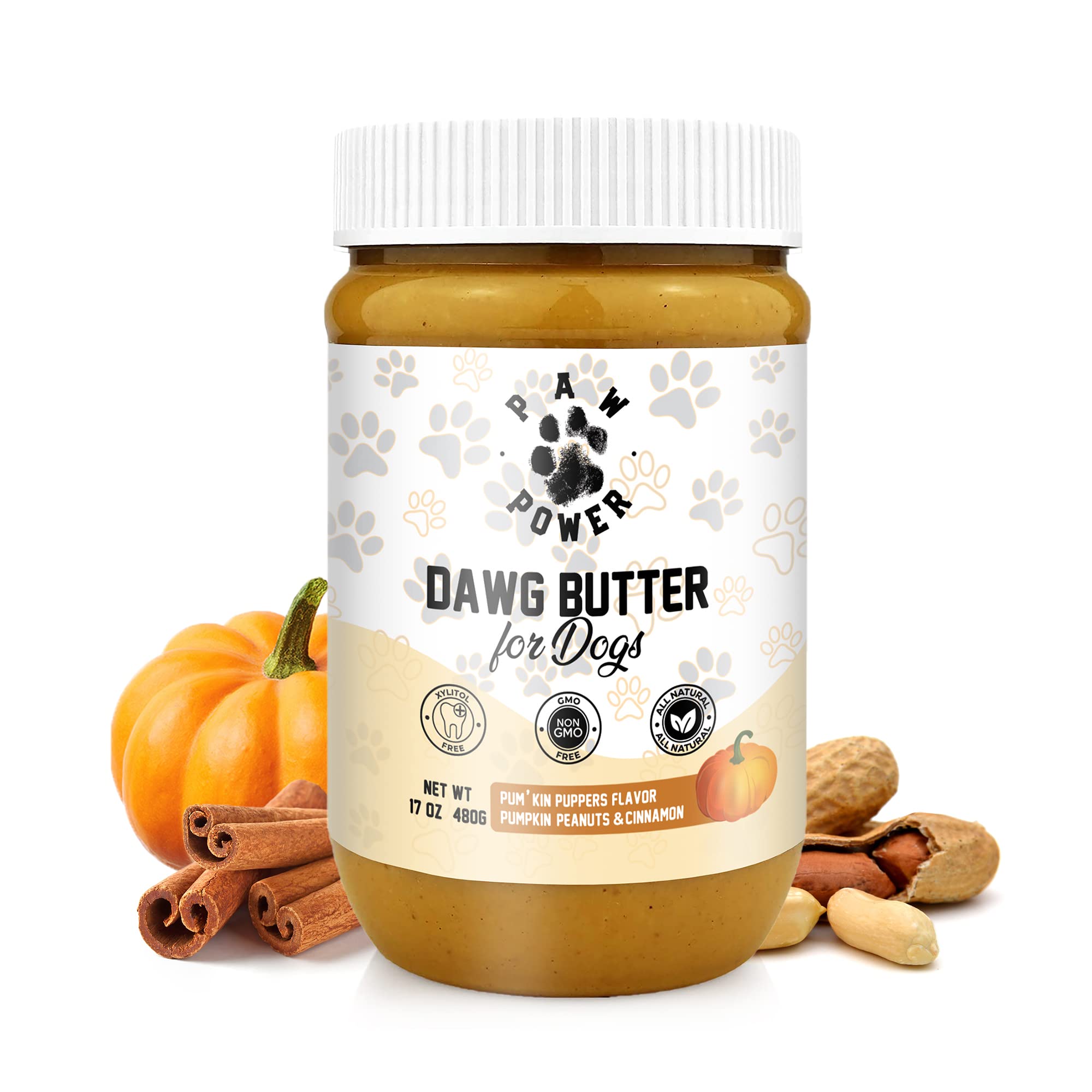 **PAW POWER All Natural Peanut Butter Dog Treats – Non-GMO, Xylitol-Free Dog Peanut Butter for Puppies & Senior Dogs | Delicious Dog Treat Paste for Training, Birthday & Daily Rewards (Pumpkin Flavor)**    *(Use Cases: Perfect for dog training, birthday celebrations, daily rewards, and senior dog care.)*