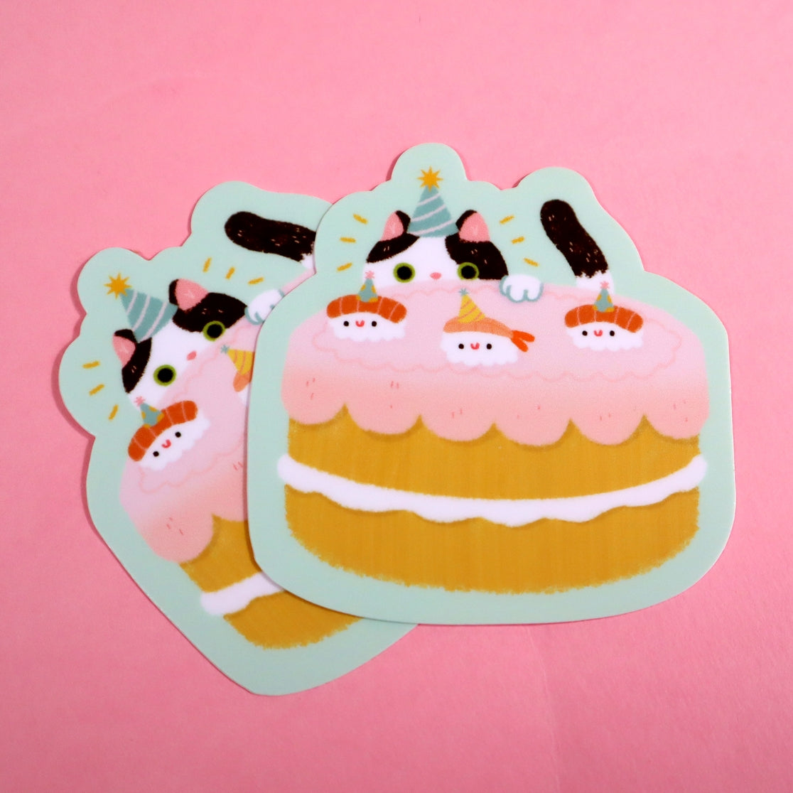 Fun Cat Birthday Stickers for Parties & Invitations - Cute Feline Celebration Decals for Scrapbooking, Cards & Gifts