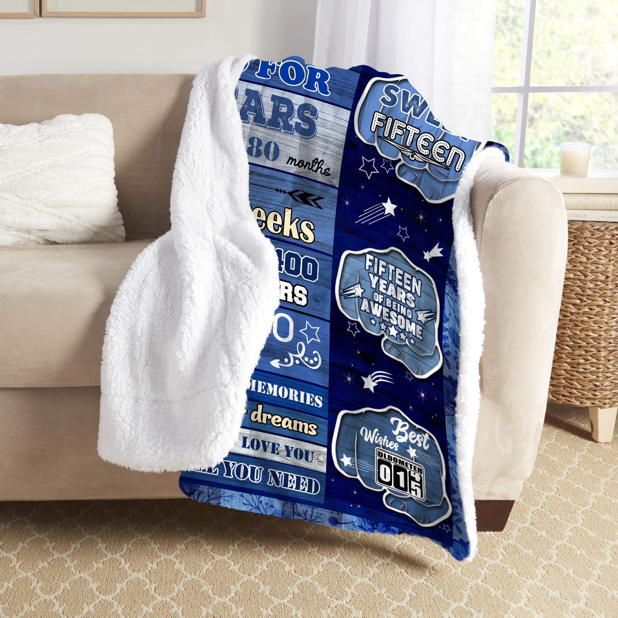 15th Birthday Gifts for Teen Boys - 50x60 Soft Fleece Blanket - Best Cool Present Ideas for 15 Year Old Boys - Perfect for Bedroom Decor, Sleepovers & Birthday Party Decorations