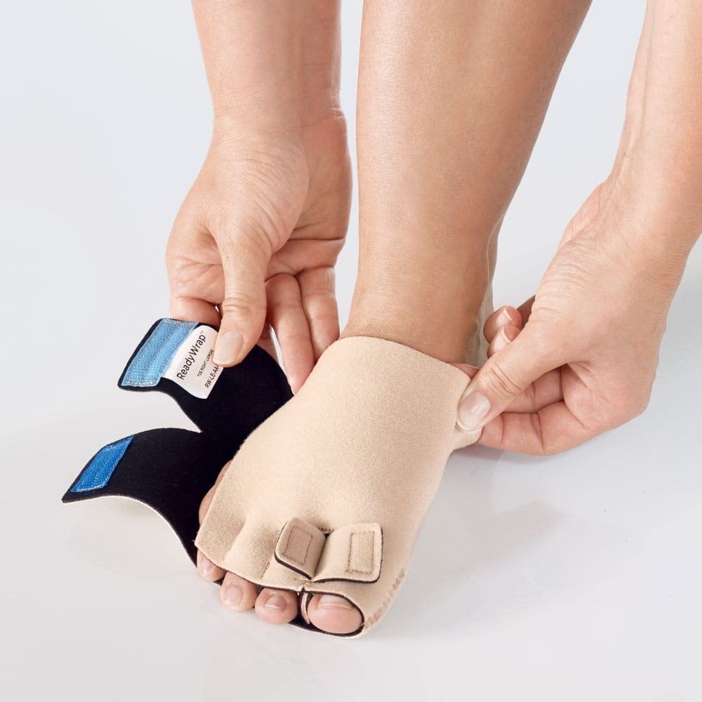 ReadyWrap Beige Toe Right Small Compression Wrap - Medical Support for Bunions, Hammertoes & Post-Surgery Recovery - Perfect for Daily Wear & Active Lifestyles