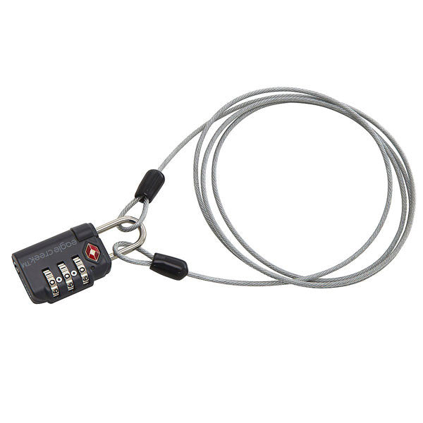TSA Approved 3-Dial Combination Lock with Steel Cable - Secure Luggage, Backpacks & Travel Bags for Airports, Gyms & Storage