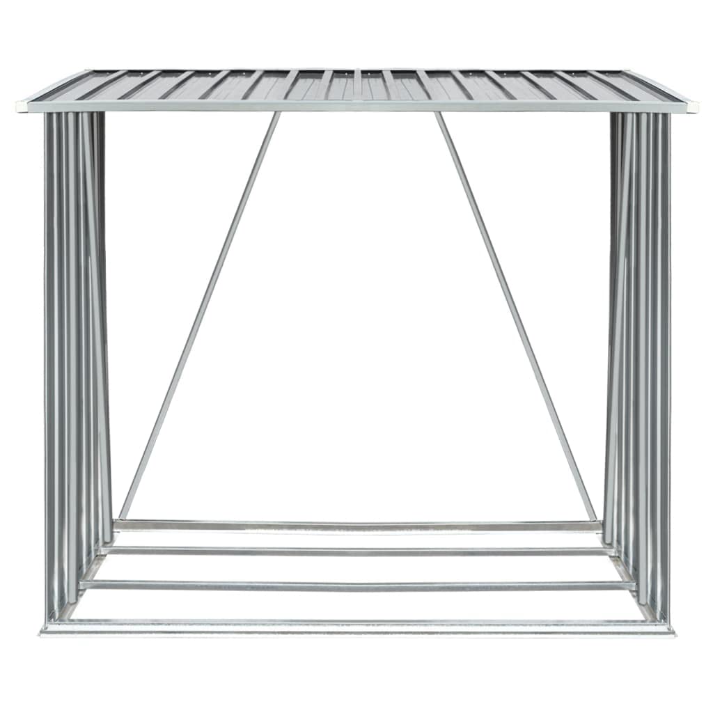 Galvanized Steel Garden Log Storage Shed - Weatherproof Firewood Shelter with Ventilation & Easy Assembly | 64.2