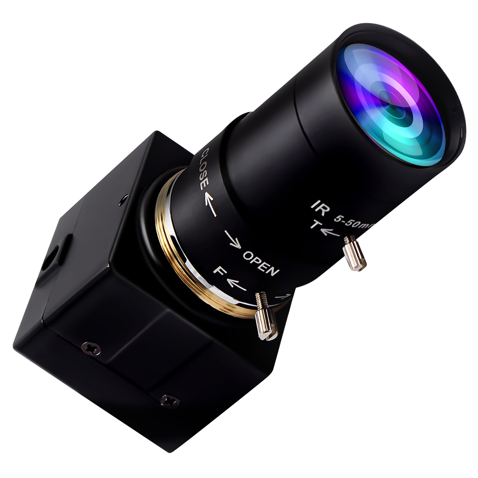 5MP USB Webcam with 2.8-12mm Manual Zoom Lens | UVC USB 2.0 PC Camera | Variable Focus for Computers, Laptops & Raspberry Pi | Perfect for Video Conferencing, Live Streaming & Close-up Industrial Inspection