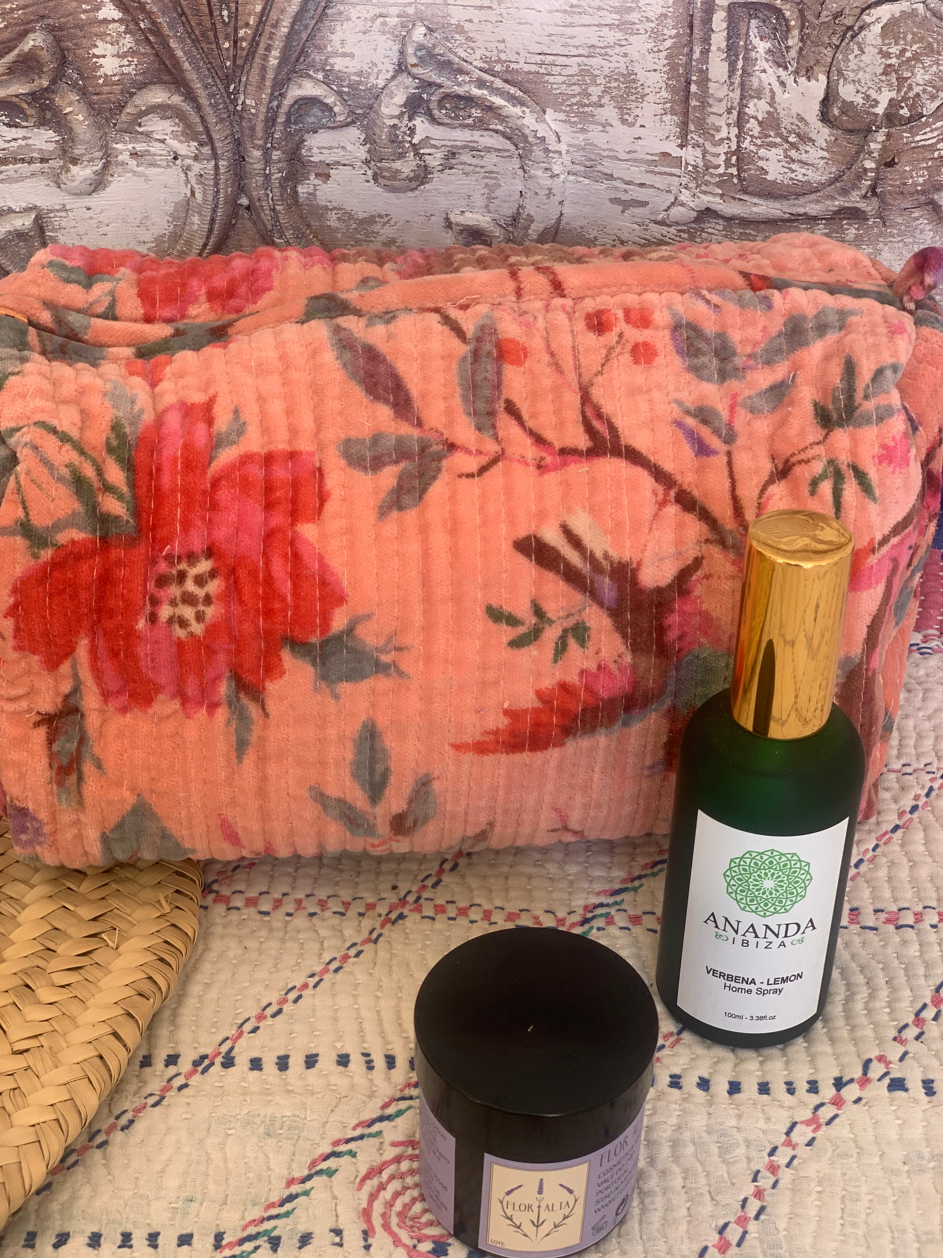 Luxury Large Velvet Cosmetic Bag from Ibiza - Perfect for Travel, Makeup Storage & Gift Ideas