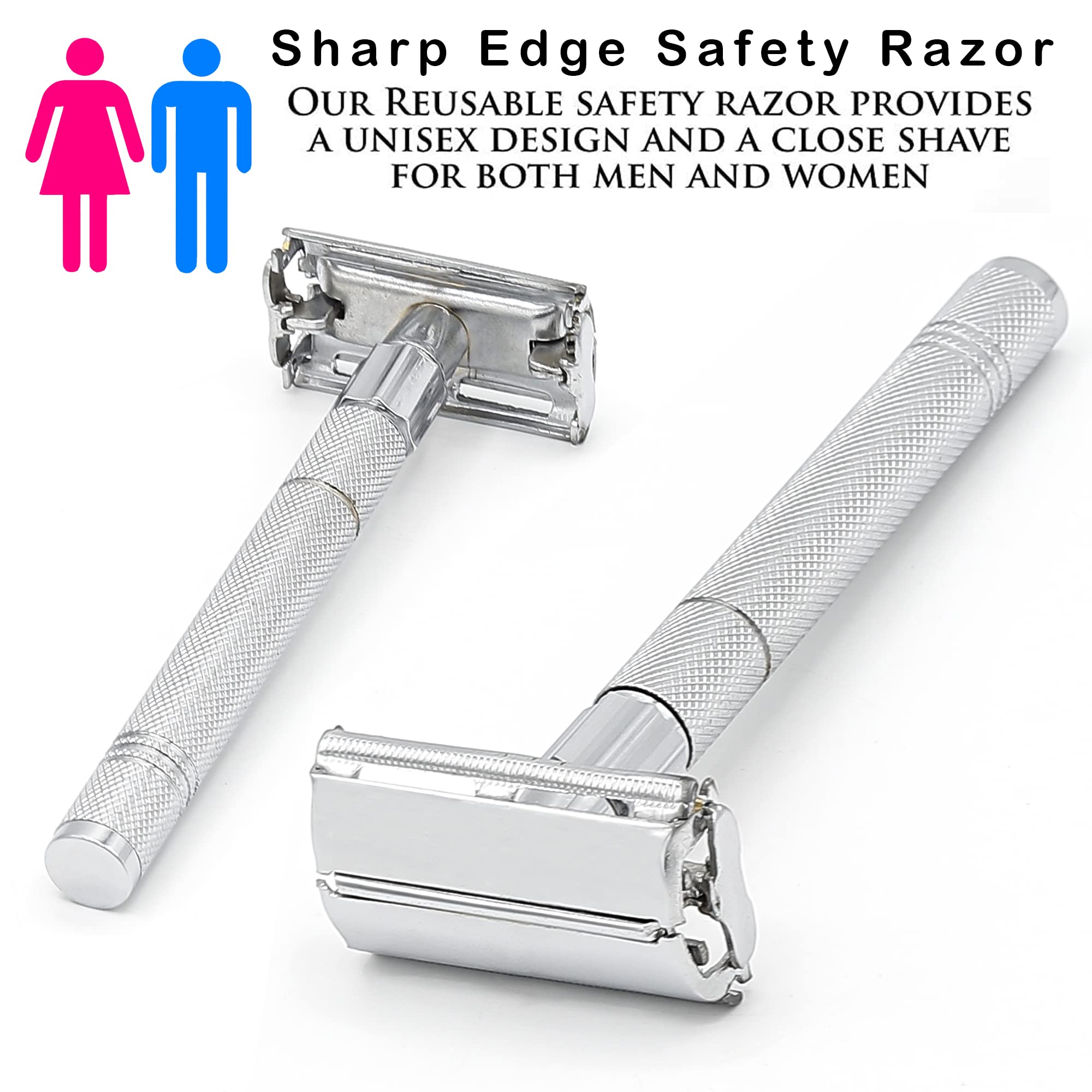 Premium Safety Razor for Men & Women - Reusable Metal Butterfly Double Edge Razor for Smooth Shaving - Perfect for Travel, Gifts & Eco-Friendly Shaving Routine