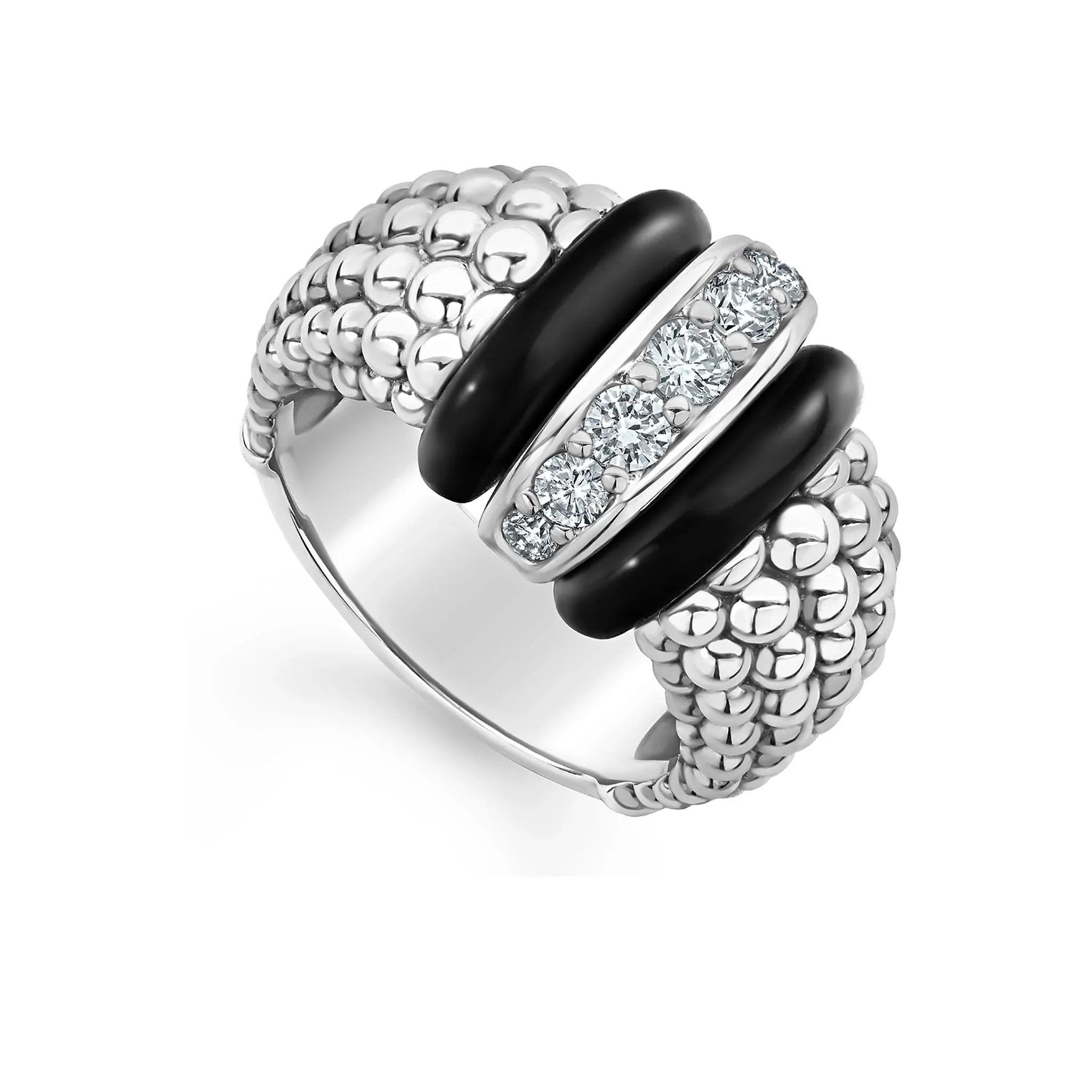 Exquisite Ceramic Caviar Diamond Ring for Women - Elegant & Durable Jewelry for Engagement, Wedding, Anniversary & Special Occasions