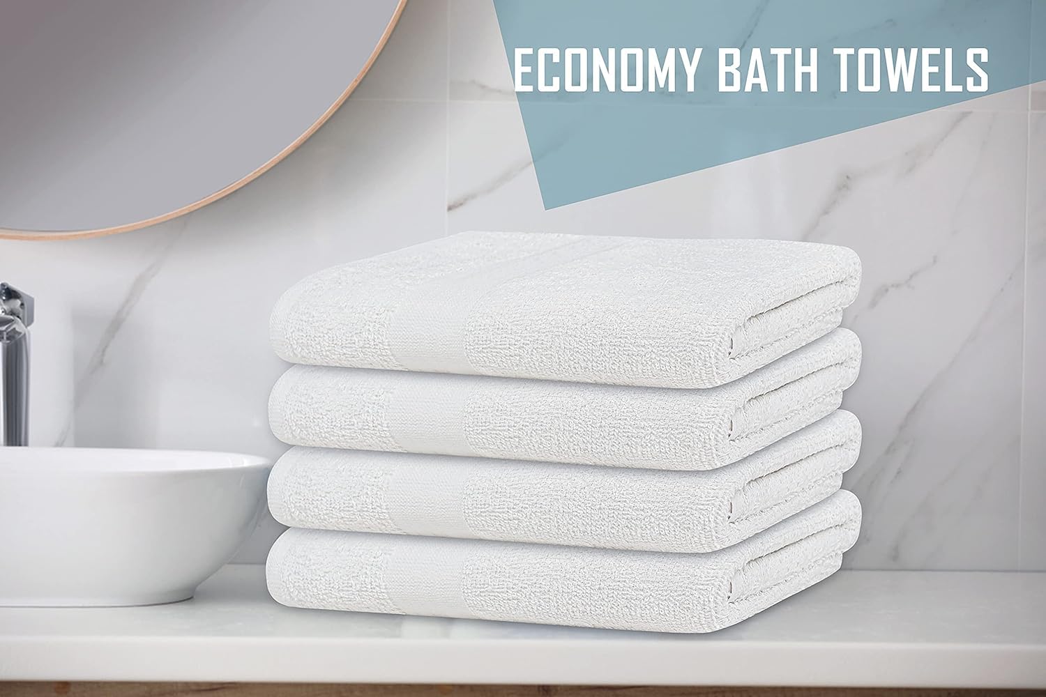 Premium 100% Cotton Bath Towel Set of 60 - 500 GSM Ultra Soft & Absorbent Large Towels (24
