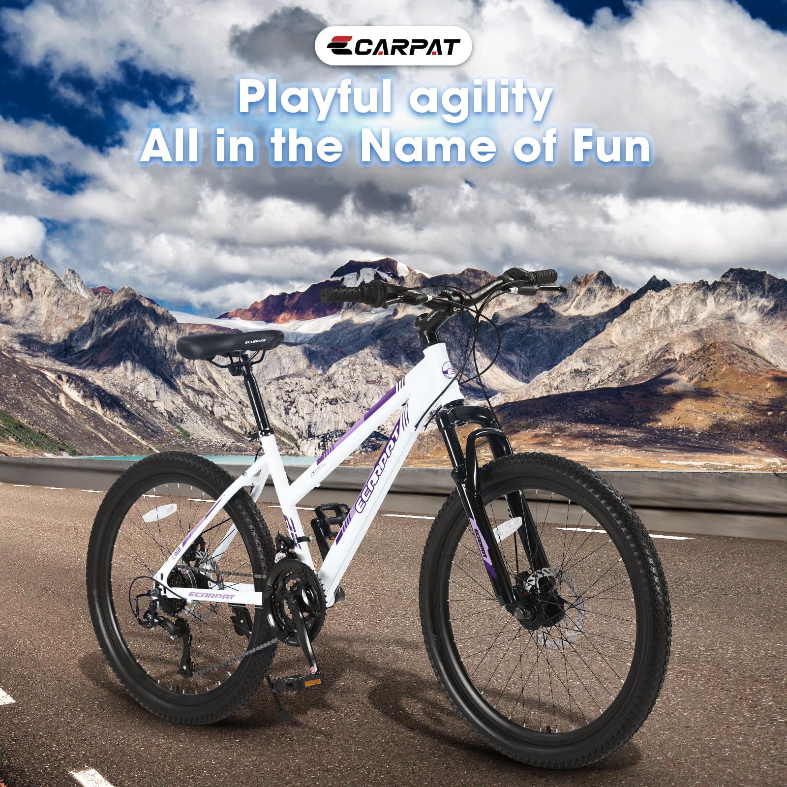 **24/26/27.5 Inch Women's & Girls' Mountain Bike - 21-Speed Commuter Bike for Ages 10+ | Perfect for School, Work, Daily Commuting & Snow Riding | Great Birthday & New Year Gift**