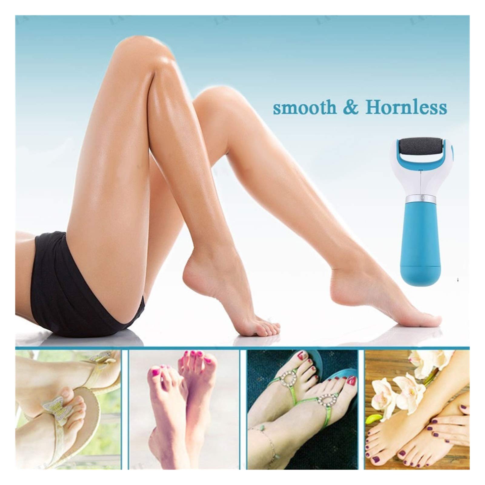Electric Callus Remover for Feet - Professional Dry Foot File with Coarse Roller Head to Remove Dead Skin & Hard Calluses - Perfect for Pedicure, At-Home Foot Care & Soft Smooth Feet