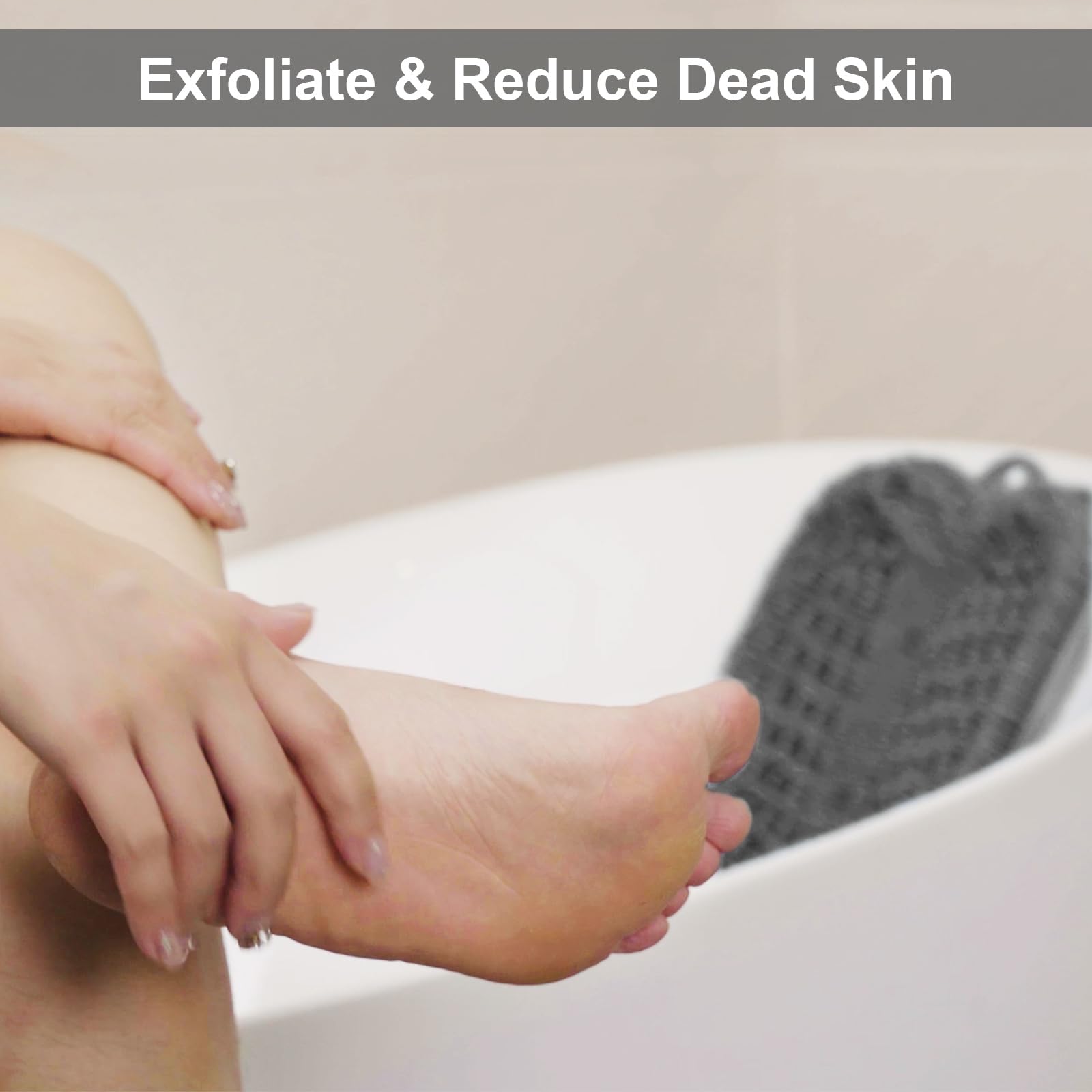 BESKAR Non-Slip Shower Foot Scrubber Mat - Exfoliating Foot Spa Brush for Relaxation & Reflexology - Bathroom Use