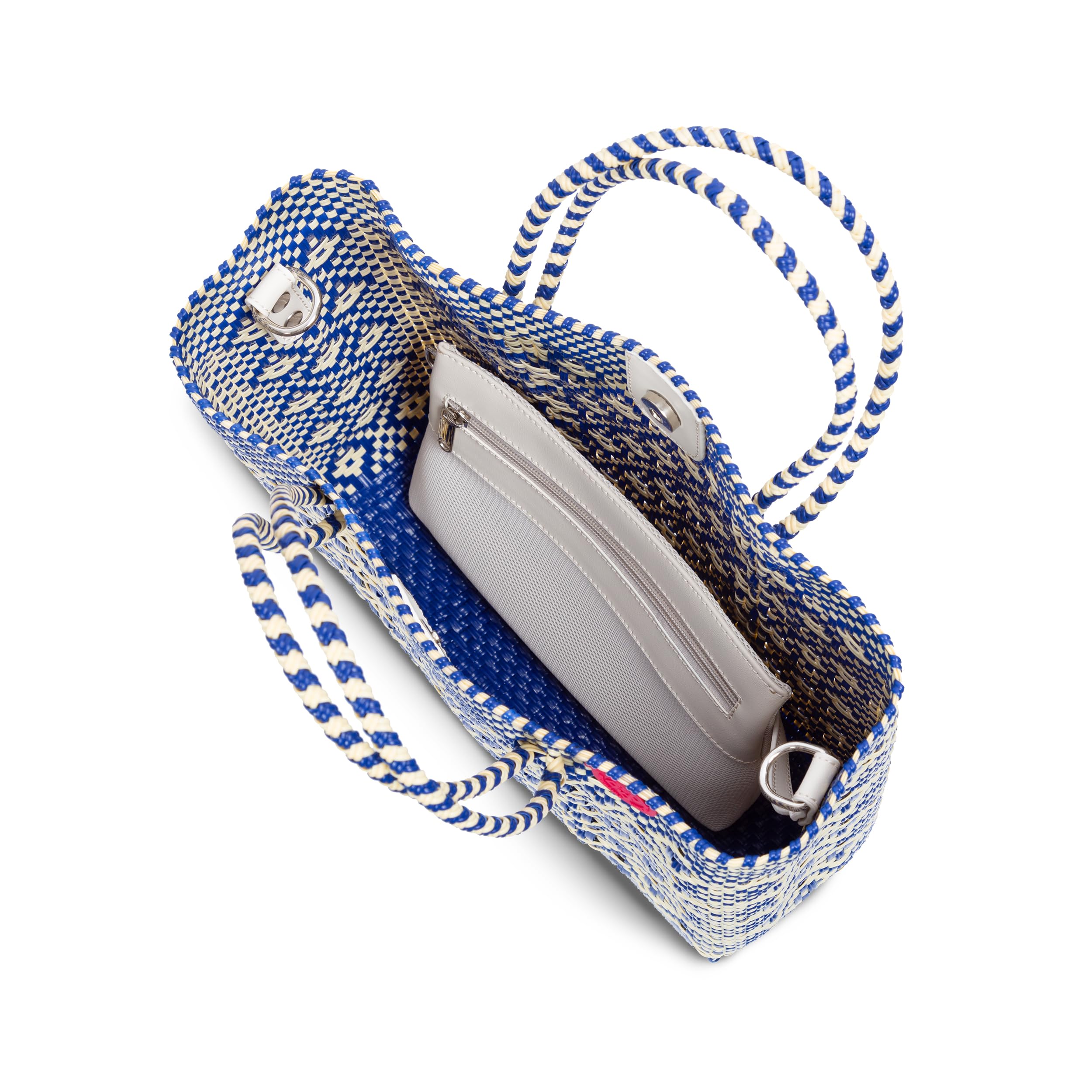 Eco-Friendly Large Woven Crossbody Bag with Adjustable Strap - Handmade Recycled Plastic Tote Purse for Women | Mexican Style Summer Beach Bag, Work Bag & Travel Accessory