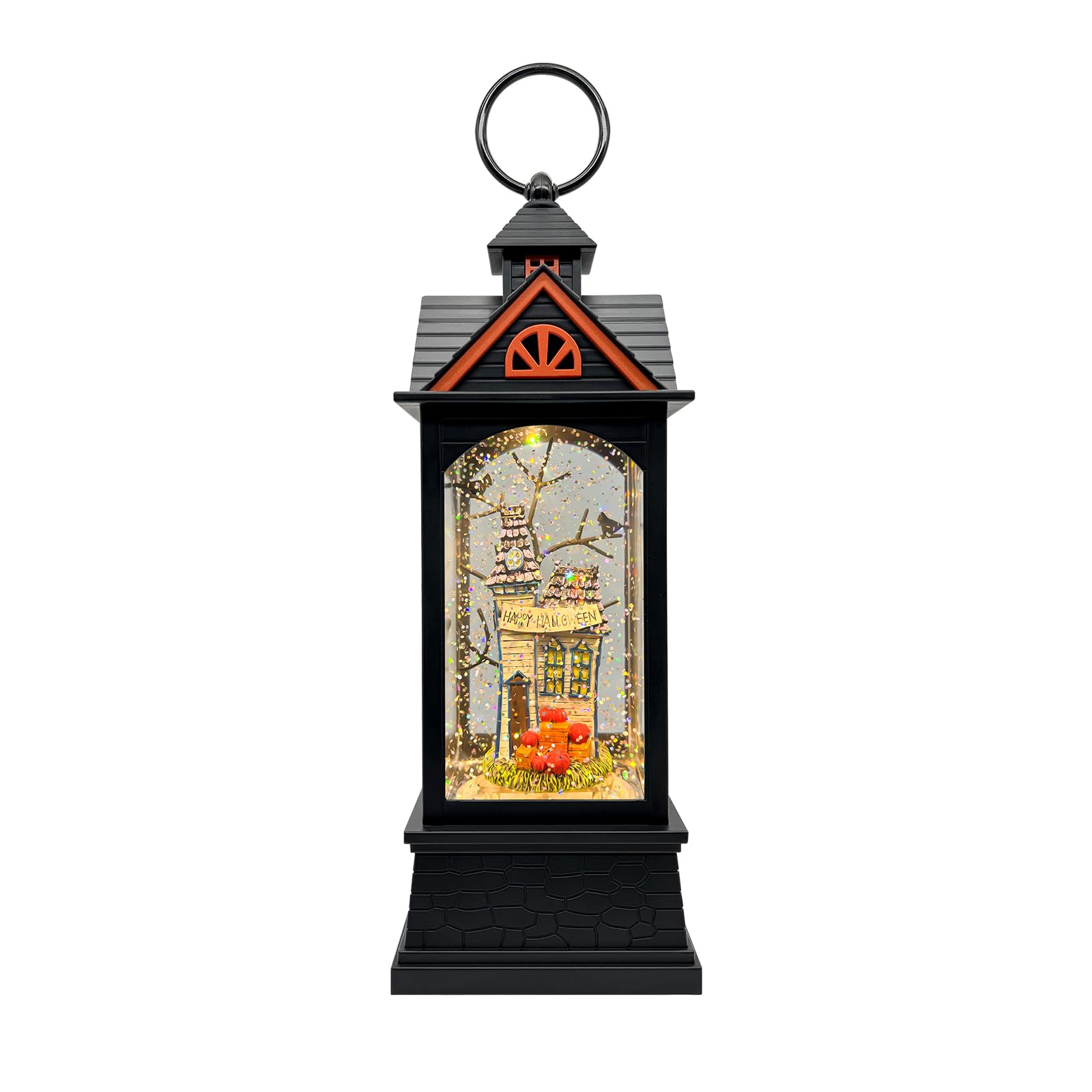 Halloween Snow Globe Lantern with 6-Hour Timer - USB & Battery Powered Spooky Decor for Halloween Parties, Indoor Festive Lighting, Haunted House & Trick-or-Treat Scene Decoration