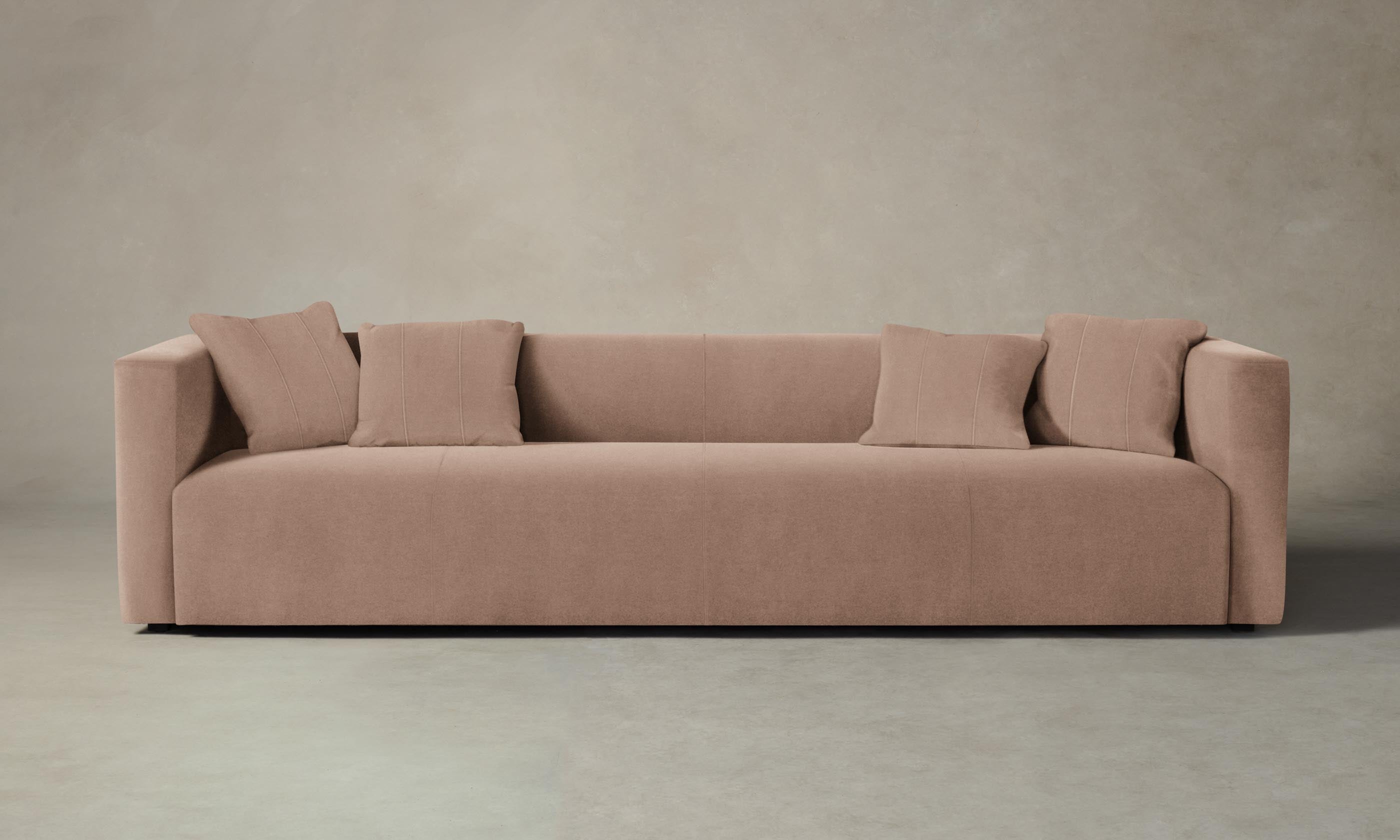 Breuer Sofa - Modern Velvet Upholstery in Dusty Rose | Perfect for Living Room, Lounge & Office Decor