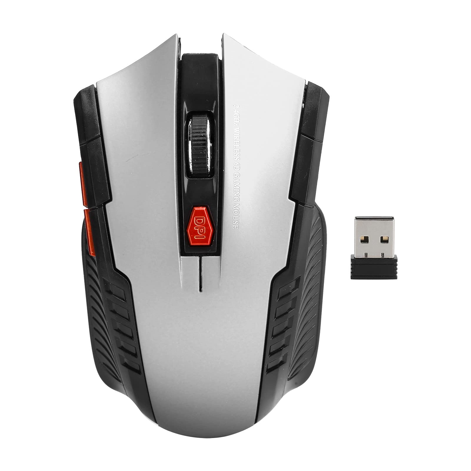 2.4G Wireless Mouse with USB Receiver - 1000/1200/1600 DPI Adjustable, 3 Million Clicks, Ergonomic Design for Comfort - Perfect for Gaming, Office Work & Home Use (Grey) - Compatible with Laptop, PC, Mac & Desktop Computers