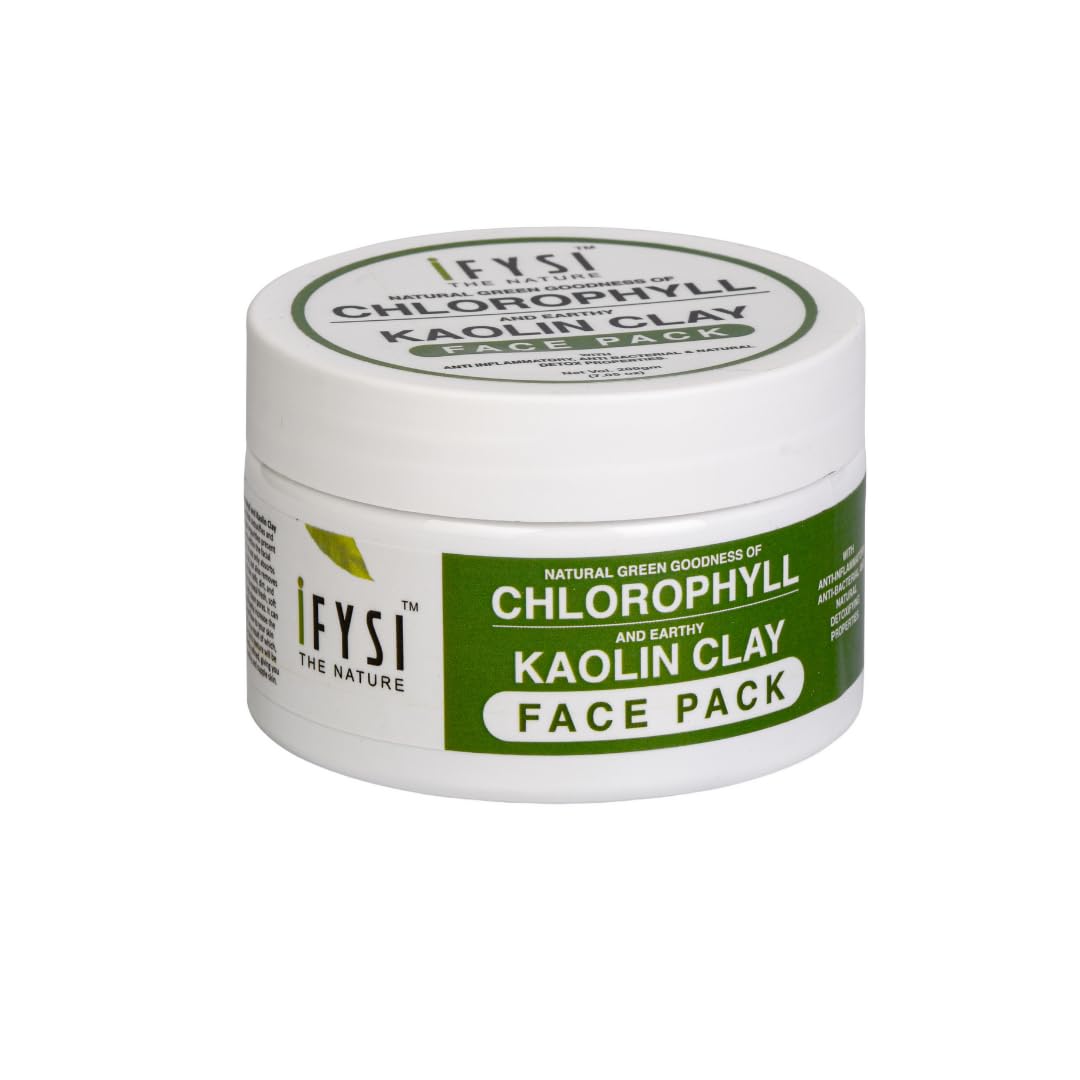 IFYSI Chlorophyll & Kaolin Clay Face Mask for Glowing Skin - 200g | Paraben-Free, Fragrance-Free, Cruelty-Free & Vegan | Deep Cleansing & Detoxifying Facial Treatment for Acne-Prone & Oily Skin