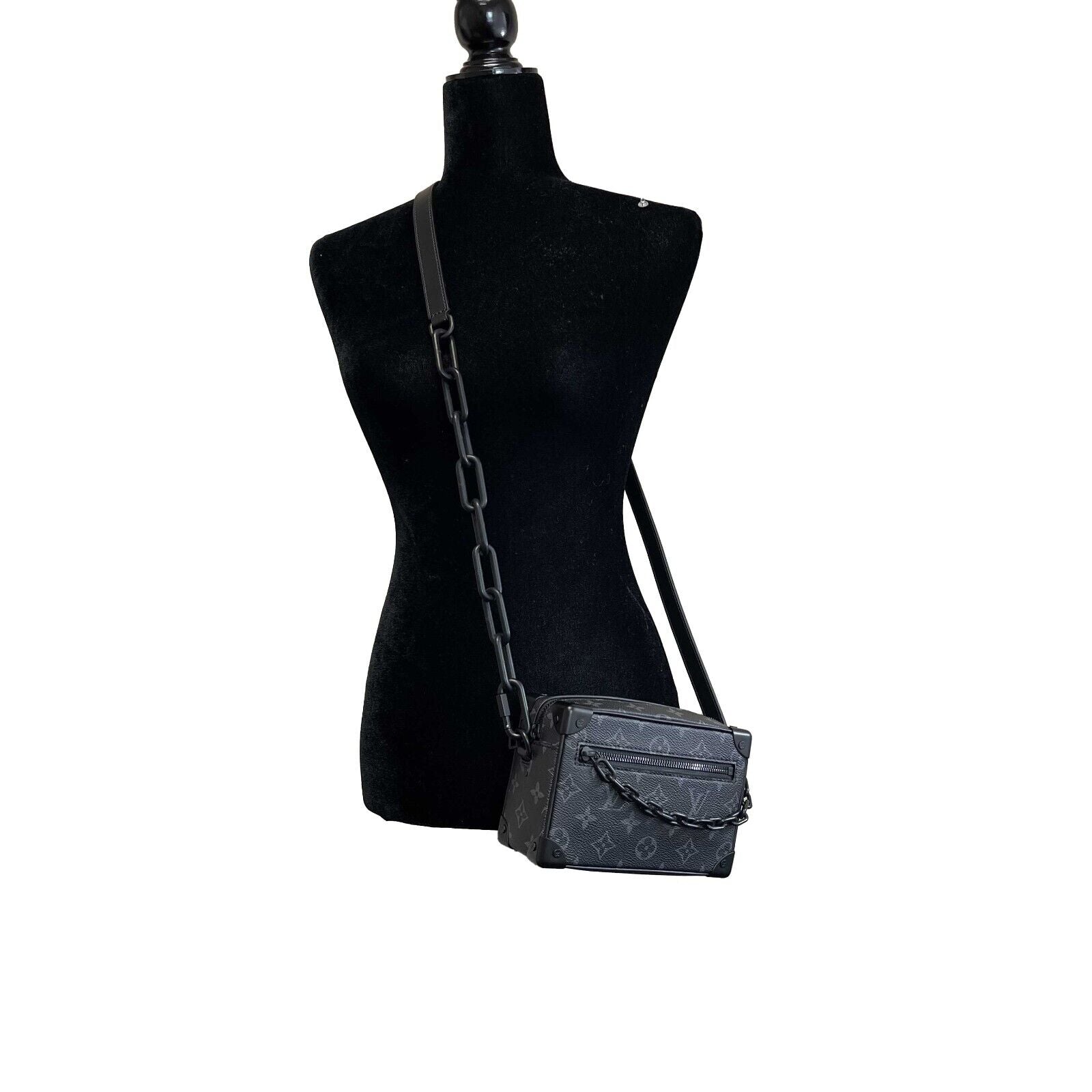 Louis Vuitton Monogram Eclipse Black Soft Trunk Crossbody Bag - Luxury Designer Handbag for Women, Perfect for Date Night & Evening Events