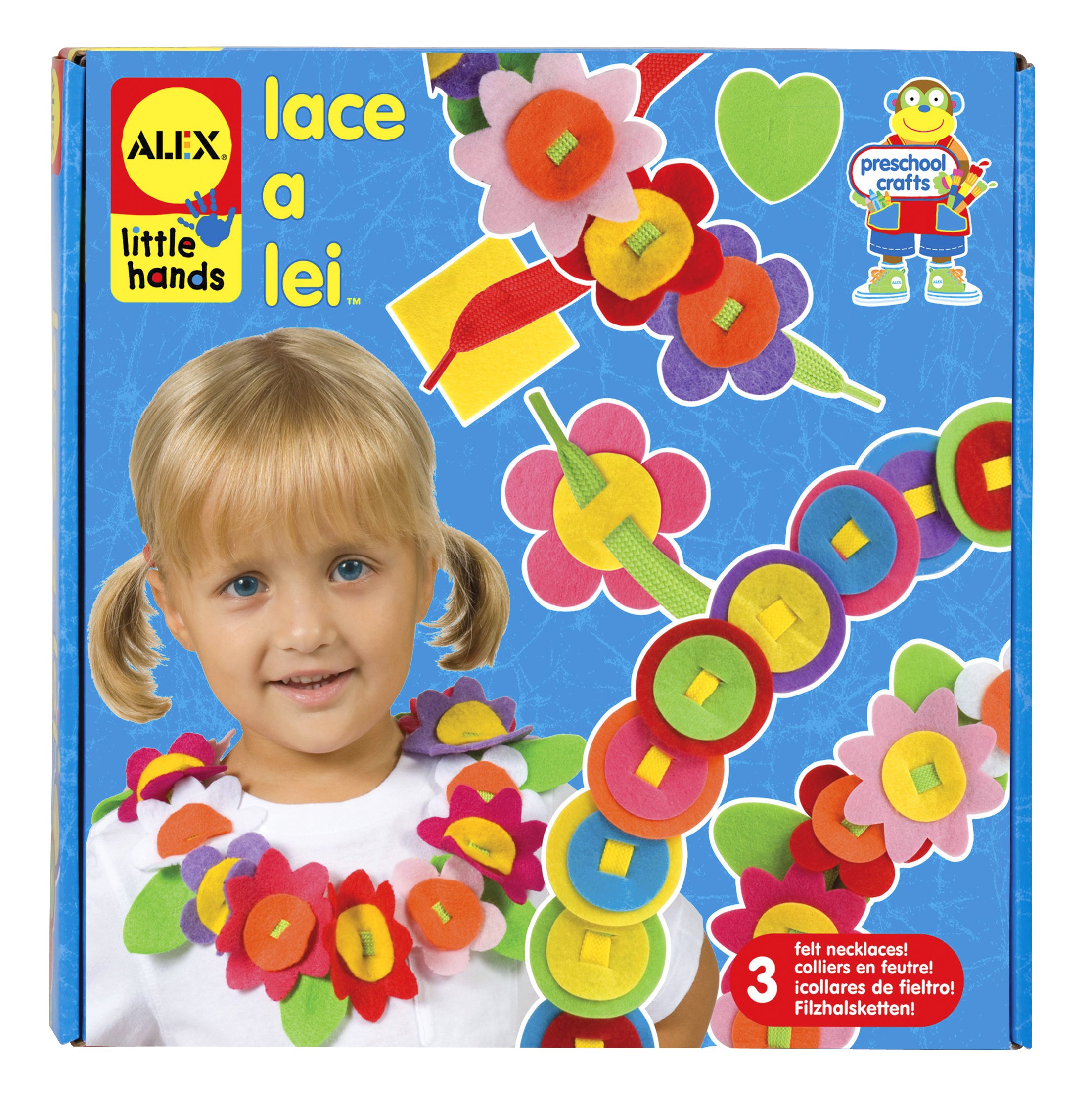 ALEX Toys Little Hands Lace A Lei - DIY Hawaiian Flower Necklace Craft Kit for Kids - Perfect for Birthday Parties, Luau Theme Events & Preschool Fine Motor Skills Development