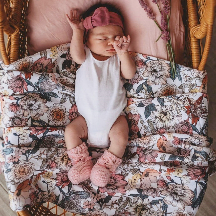 Snuggle Hunny Organic Cotton Muslin Wrap - Soft Baby Swaddle Blanket for Newborns | Breathable & Hypoallergenic | Perfect for Swaddling, Nursing & Stroller Cover | Australiana Design