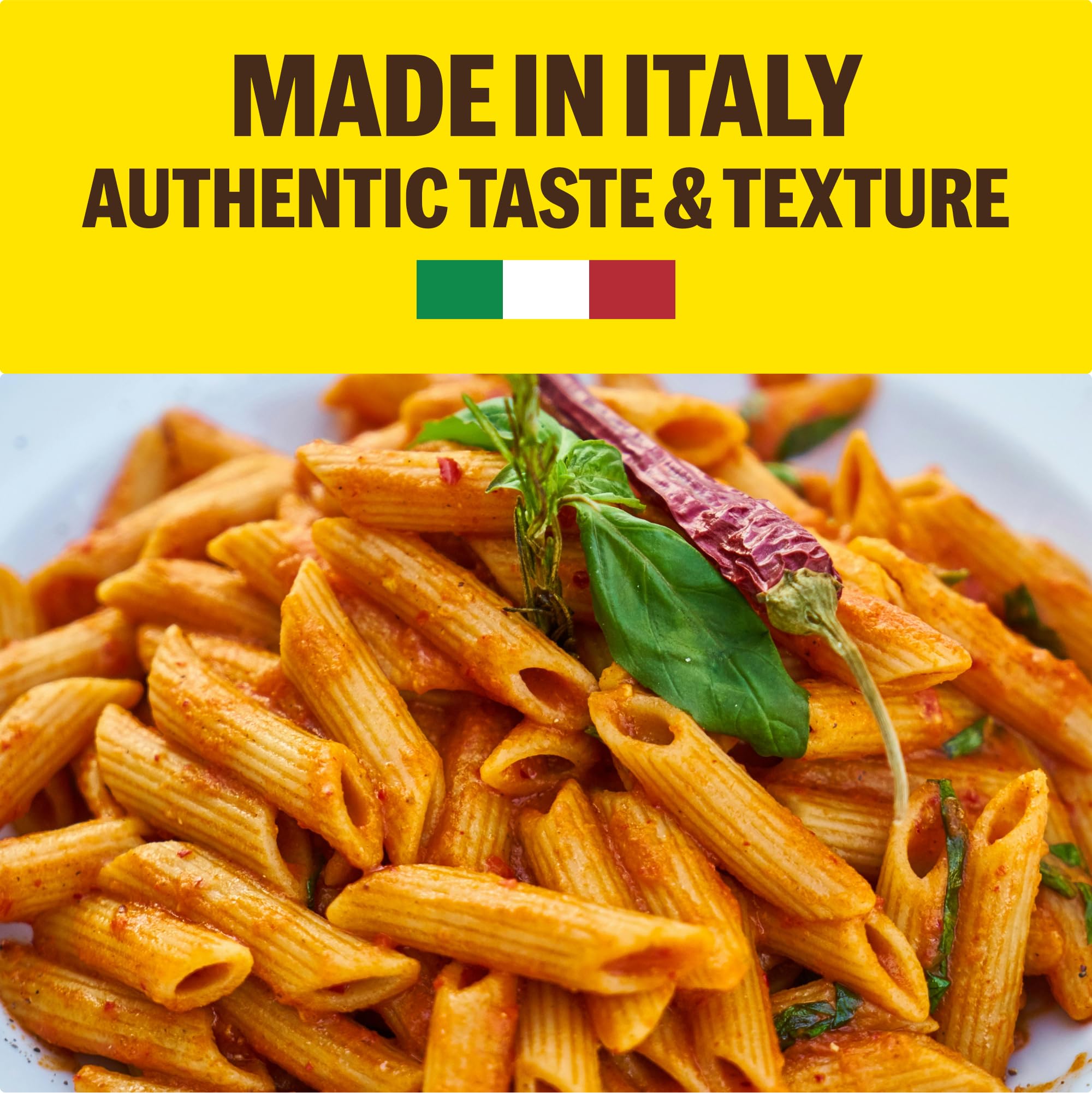 High Protein Penne Pasta 8 Pack - Semolina Wheat & Lupini Beans Pasta | Low Carb, High Fiber Italian Dry Pasta | 12 Ounce | Made in Italy | Perfect for Keto Diet, Healthy Meals & Italian Cuisine