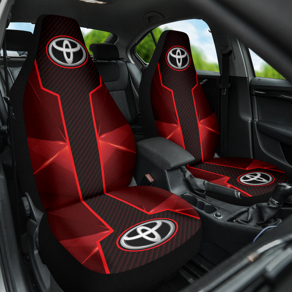 Premium Toyota Car Seat Covers - Soft Red Custom Fit for Camry/Corolla/Rav4 - Durable Neoprene Material for Comfort & Style | Perfect for Road Trips, Commuting & Car Protection