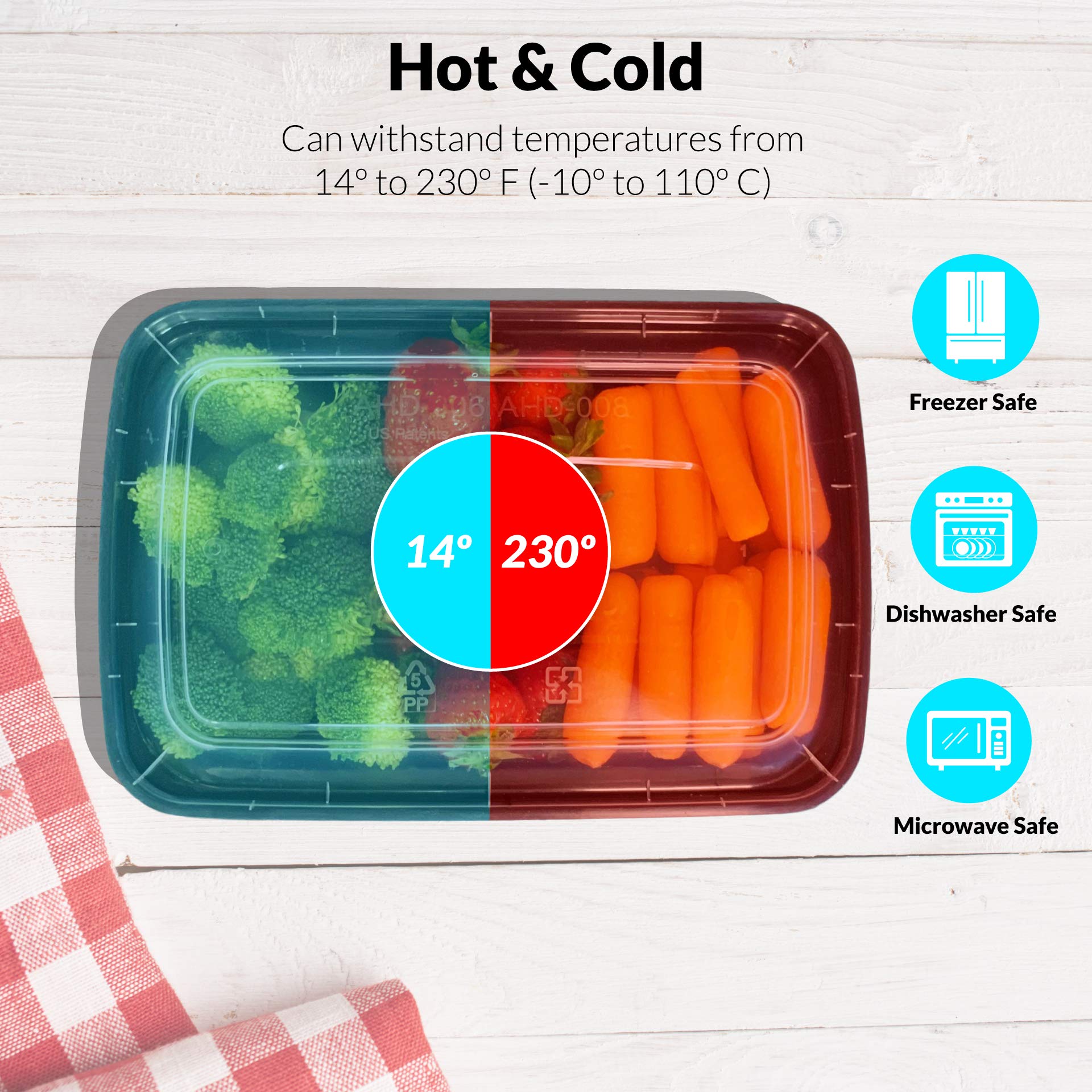 28 oz Meal Prep Containers with Lids - 50 Pack | Microwave Safe Disposable Food Storage Containers | BPA-Free Plastic | Perfect for Leftovers, Takeout, Lunch & Meal Planning | Ideal for Office, School, Picnics & Food Delivery Services