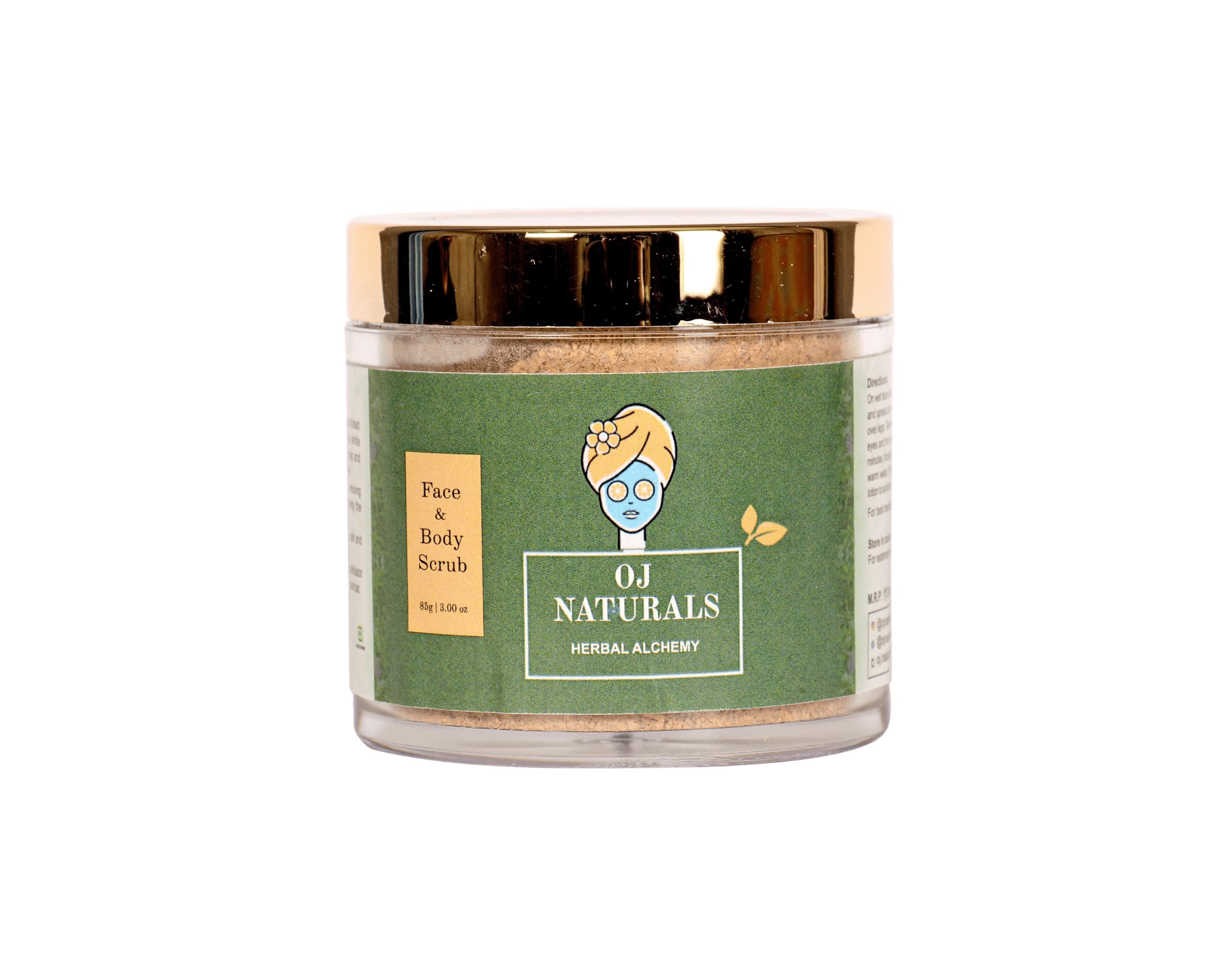 Oj Naturals Herbal Face and Body Scrub - 85g | Exfoliating & Moisturizing | For Glowing Skin & Smooth Body | Perfect for Daily Skincare Routine & Spa Days
