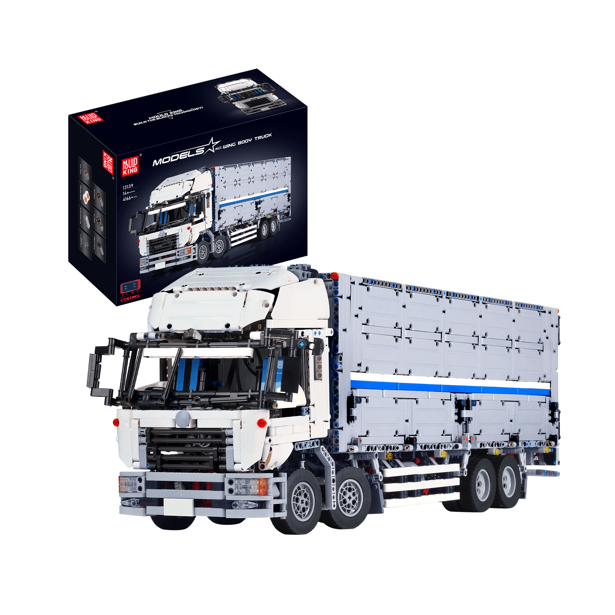 Mould King 13139 Remote Control Cargo Truck Building Blocks Set - 4166 Pieces STEM Toy for Kids & Adults | Construction Vehicle Model for Play, Display & Collector's Gift