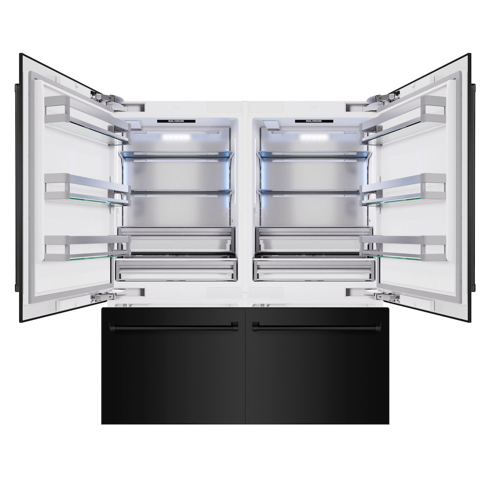 ZLINE 72-Inch Black Stainless Steel French Door Built-In Bottom Freezer Refrigerator - 39.6 cu. ft. Capacity with Water Dispenser & Ice Maker (RBIT BS 72) | Perfect for Modern Kitchens, Open-Concept Homes & Luxury Appliances Upgrade