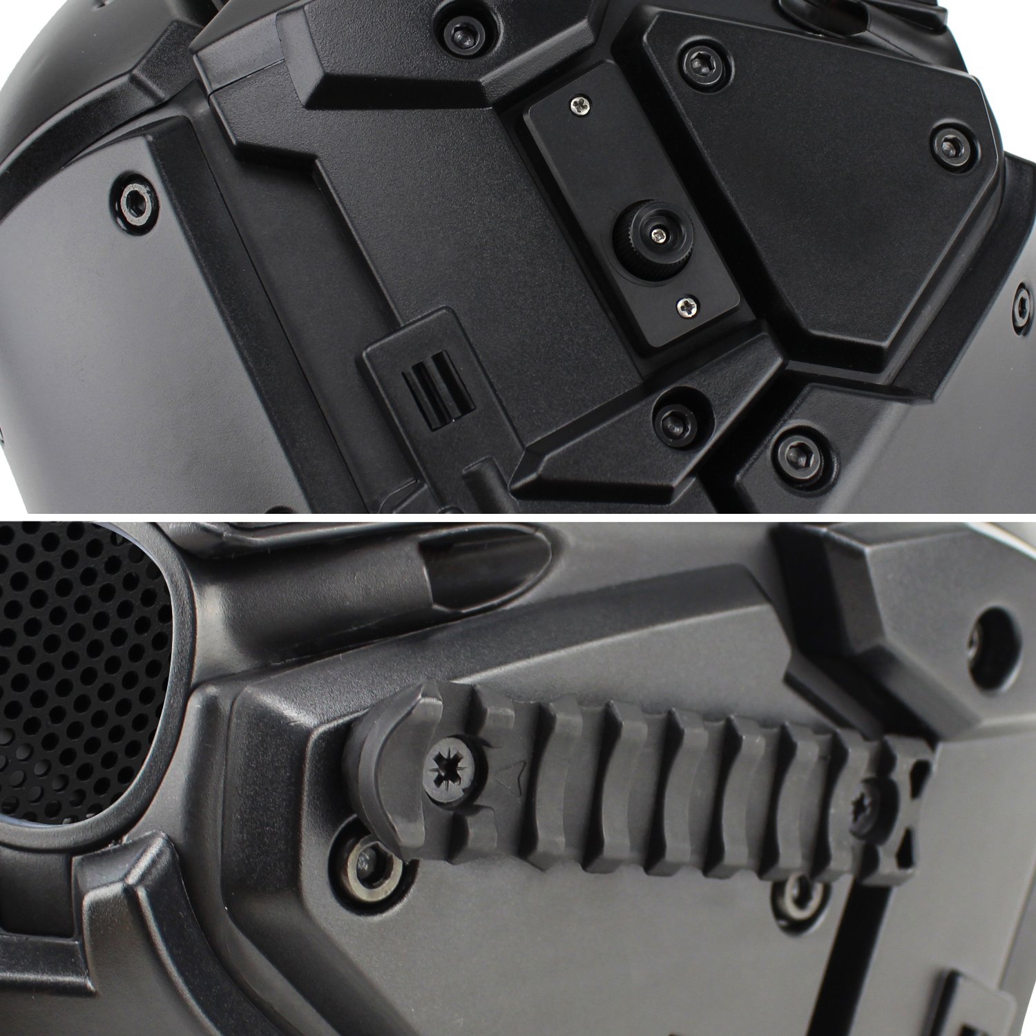 Tactical Airsoft Full Face Protective Goggles & Terminator Helmet with 4 Pairs of Sun Visor Lenses - Military, Hunting, Paintball Gear for Outdoor Sports & Cosplay Role-Playing Movie Props