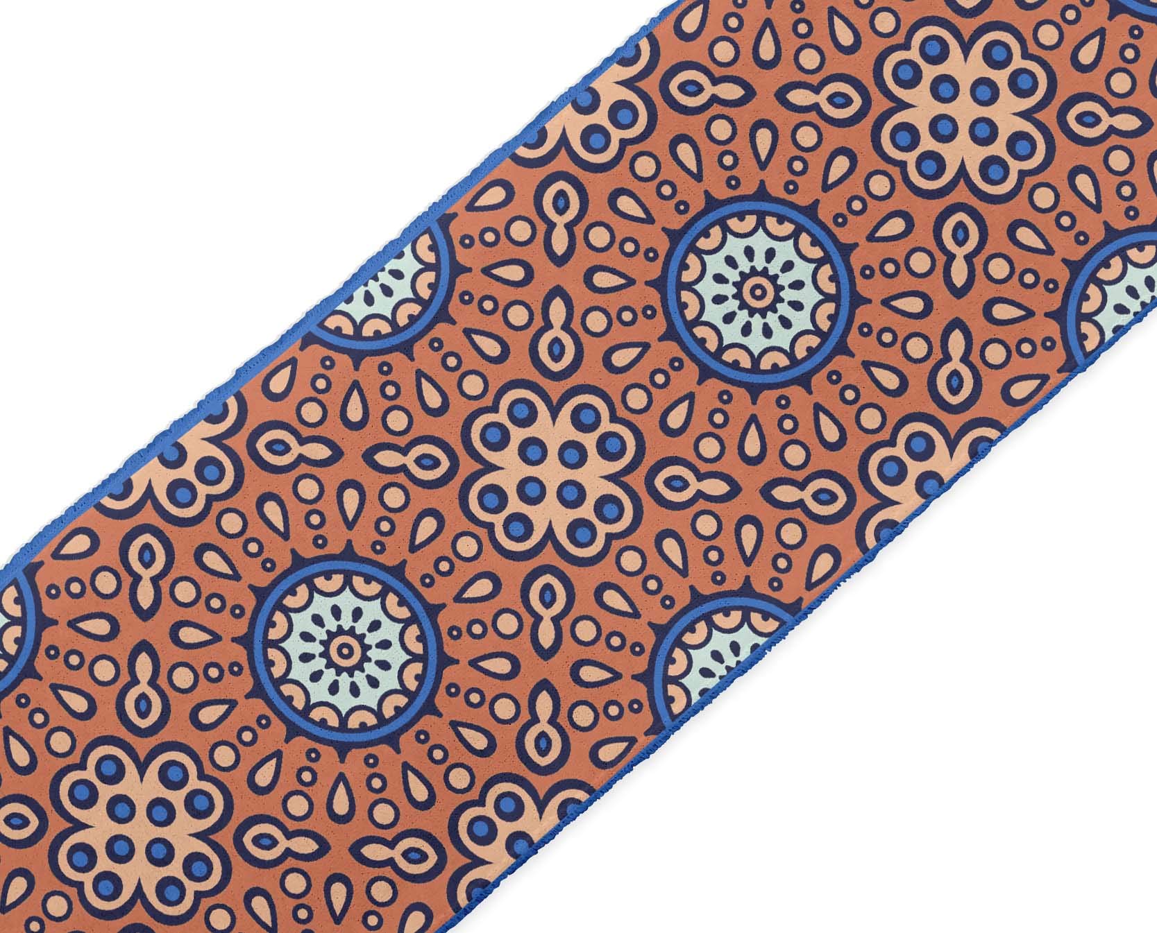 Indian Beautiful Art Orange Artistic Flower Mandala Printed Ribbon Trim - 9 Yard Dupion Fabric Lace for Crafts, Sewing Accessories (3 Inches Wide) - Perfect for DIY Projects, Home Decor, and Fashion Embellishments