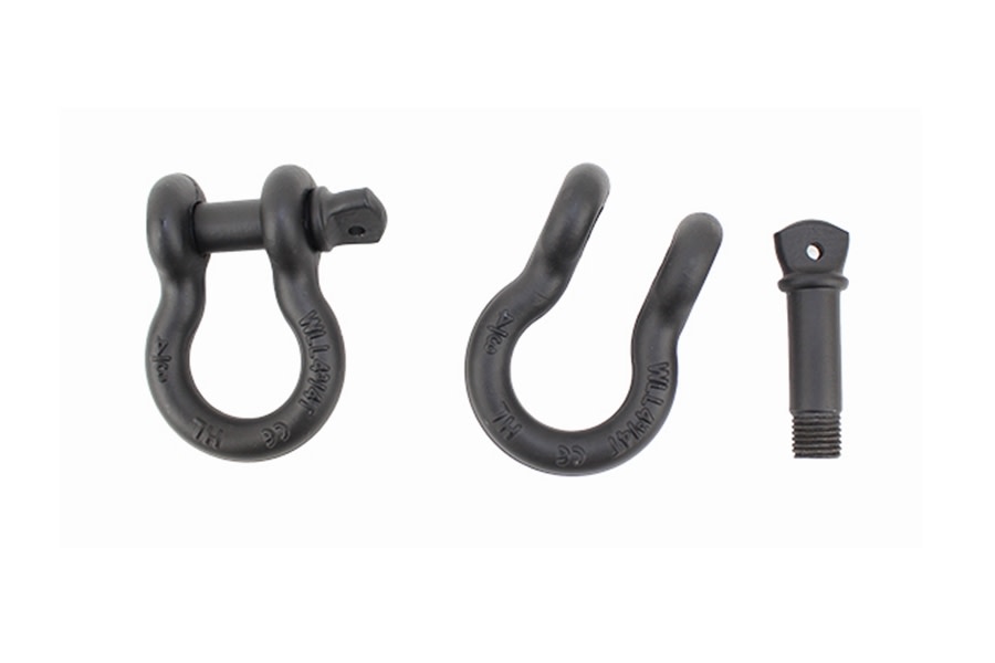Fishbone Offroad 3/4 Inch D Ring Shackle Set - Heavy Duty Black Recovery Shackles for Jeep, Truck & Off-Road Vehicles - Perfect for Towing, Winching & Off-Road Adventures
