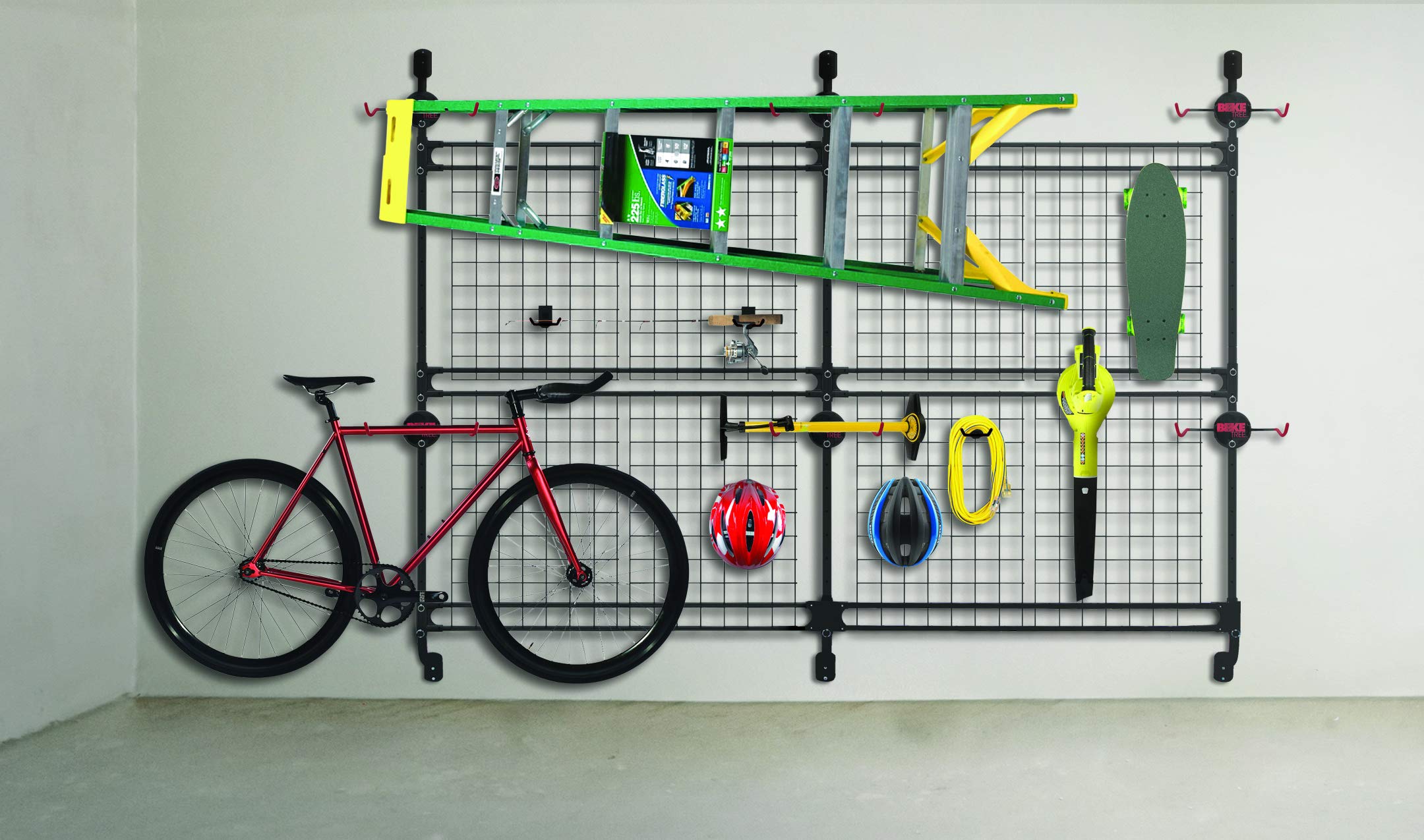 8Ft Bike-Tree Wall Mounted Garage Organizer – Heavy Duty 350lbs Capacity – Customizable Storage for 6 Bikes, Ladders & Kayaks – Perfect for Home, Garage & Outdoor Gear Organization