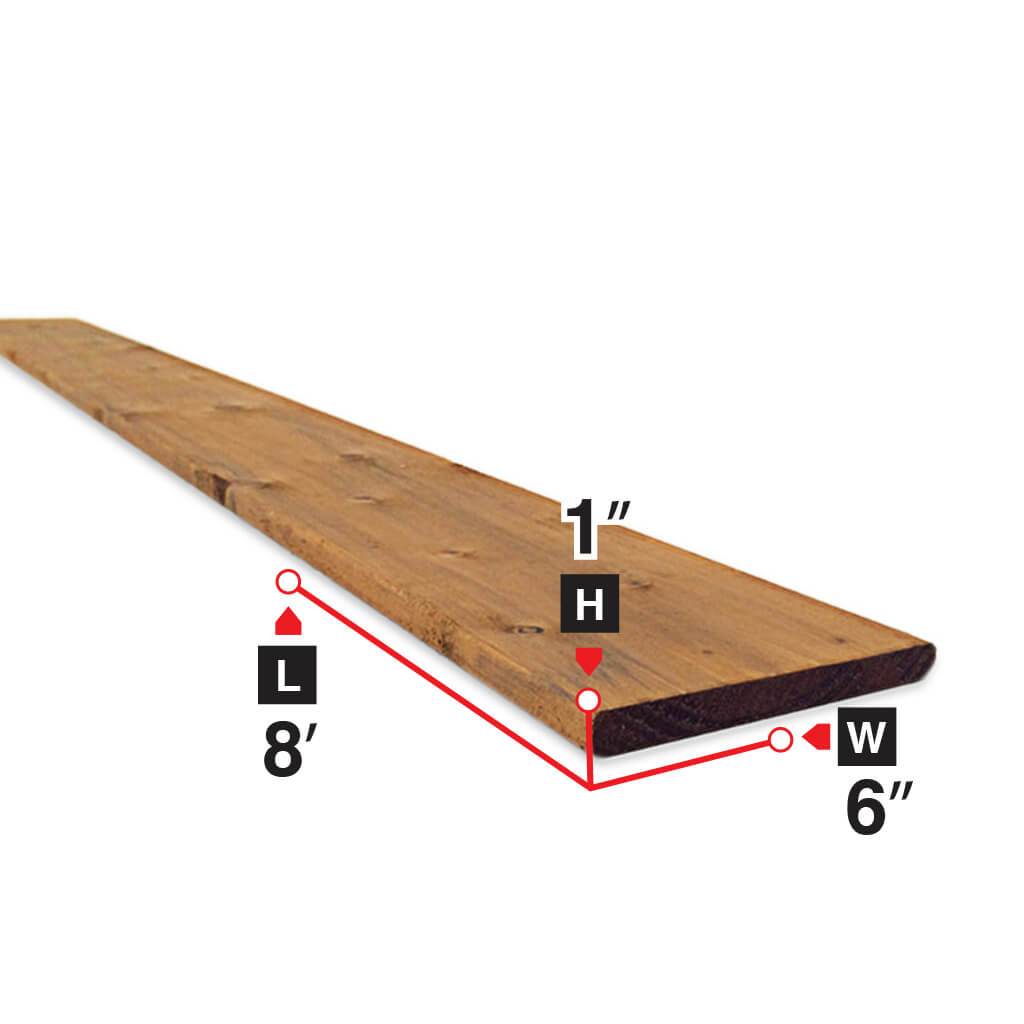 1 in. x 6 in. x 8 ft. Brown Pressure Treated Lumber - Durable Outdoor Wood for Fencing, Decking, and Landscaping Projects