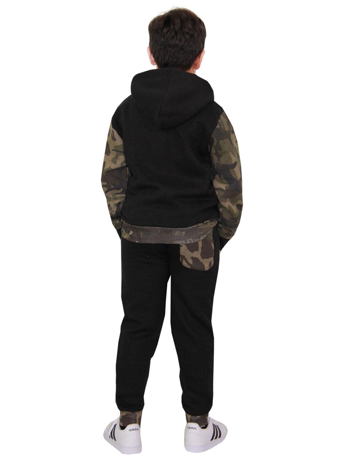 A2Z Kids Boys Girls Camouflage Fleece Tracksuit Set - Hooded Top & Jogger Pants for Activewear, Jogging, and Sports Outfits | Perfect for School, Playdates, and Outdoor Activities