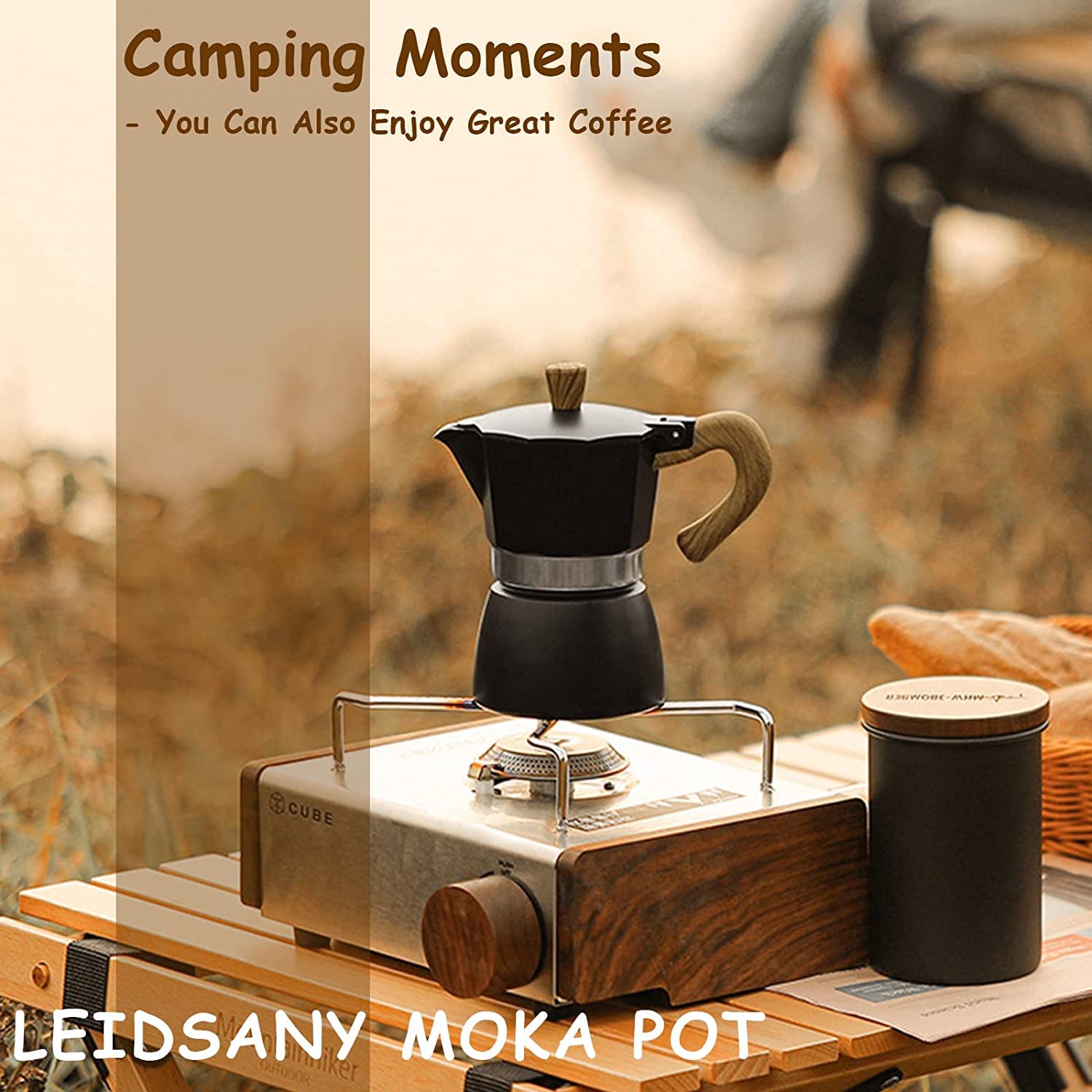 Italian Moka Pot 6-Cup Stovetop Espresso Maker - Perfect for Camping & Home Brewing