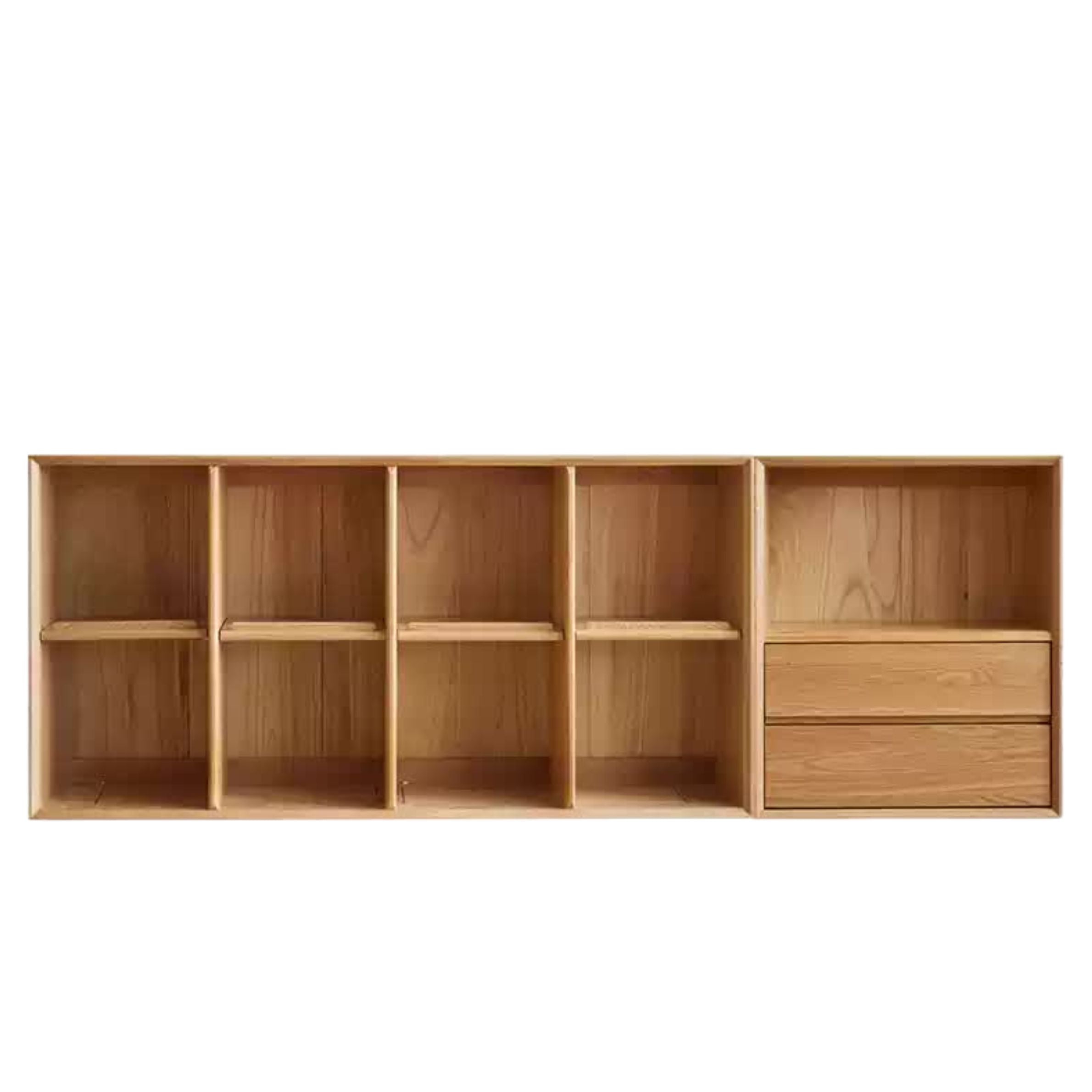79.5x 12.6x28.3 inch  /202x32x72 сm /  Natural Wood Color / Bookcase EB
