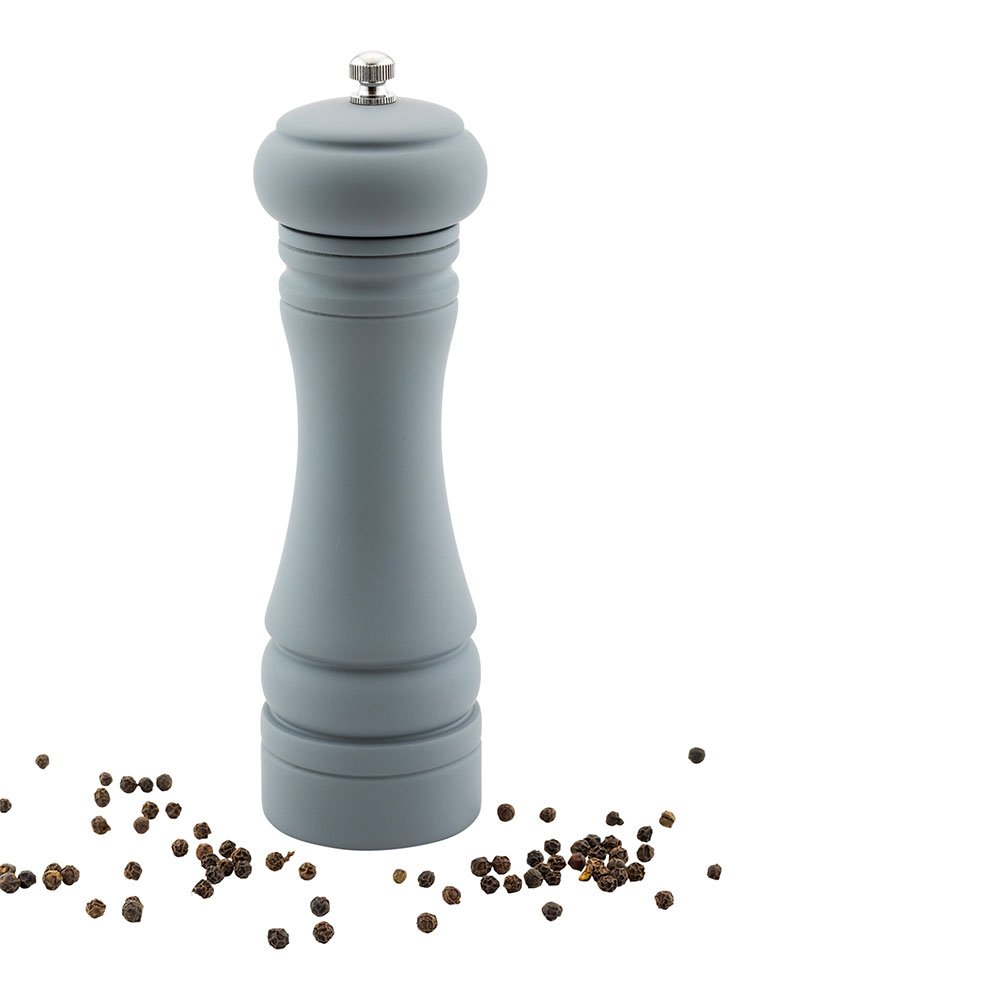 Premium 7.5-Inch French Style Pepper Mill - Adjustable Coarseness Pepper Grinder for Restaurants, Cafes & Catering - Eco-Friendly Rubberwood with Matte Gray Finish - Perfect for Dining Tables, Kitchen Countertops & Gourmet Cooking (1 Count)
