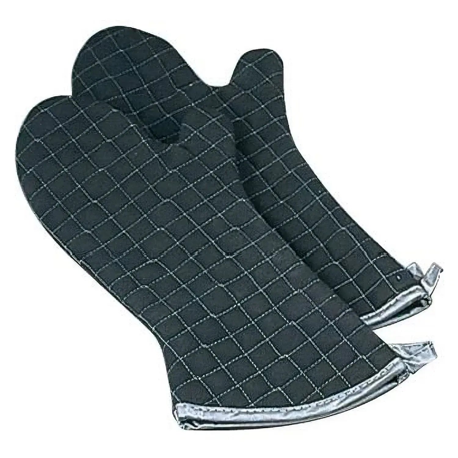 EBM Heat Resistant Waterproof Cotton Oven Mitts Set of 2 - Perfect for Baking, Grilling, Cooking & Kitchen Safety (Black)