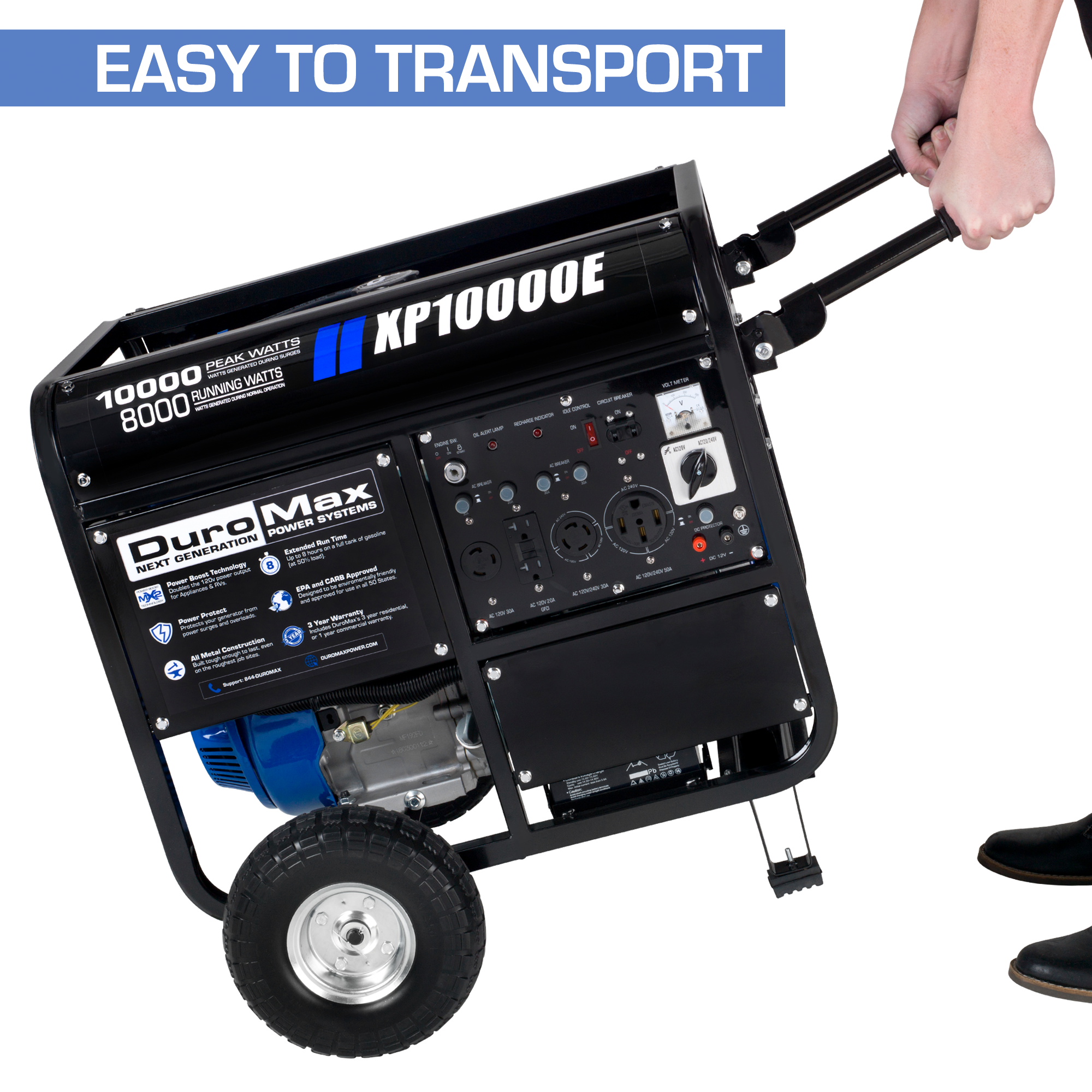10,000 Watt Portable Gasoline Generator - Powerful Backup Power for Home, Camping & Emergency Use