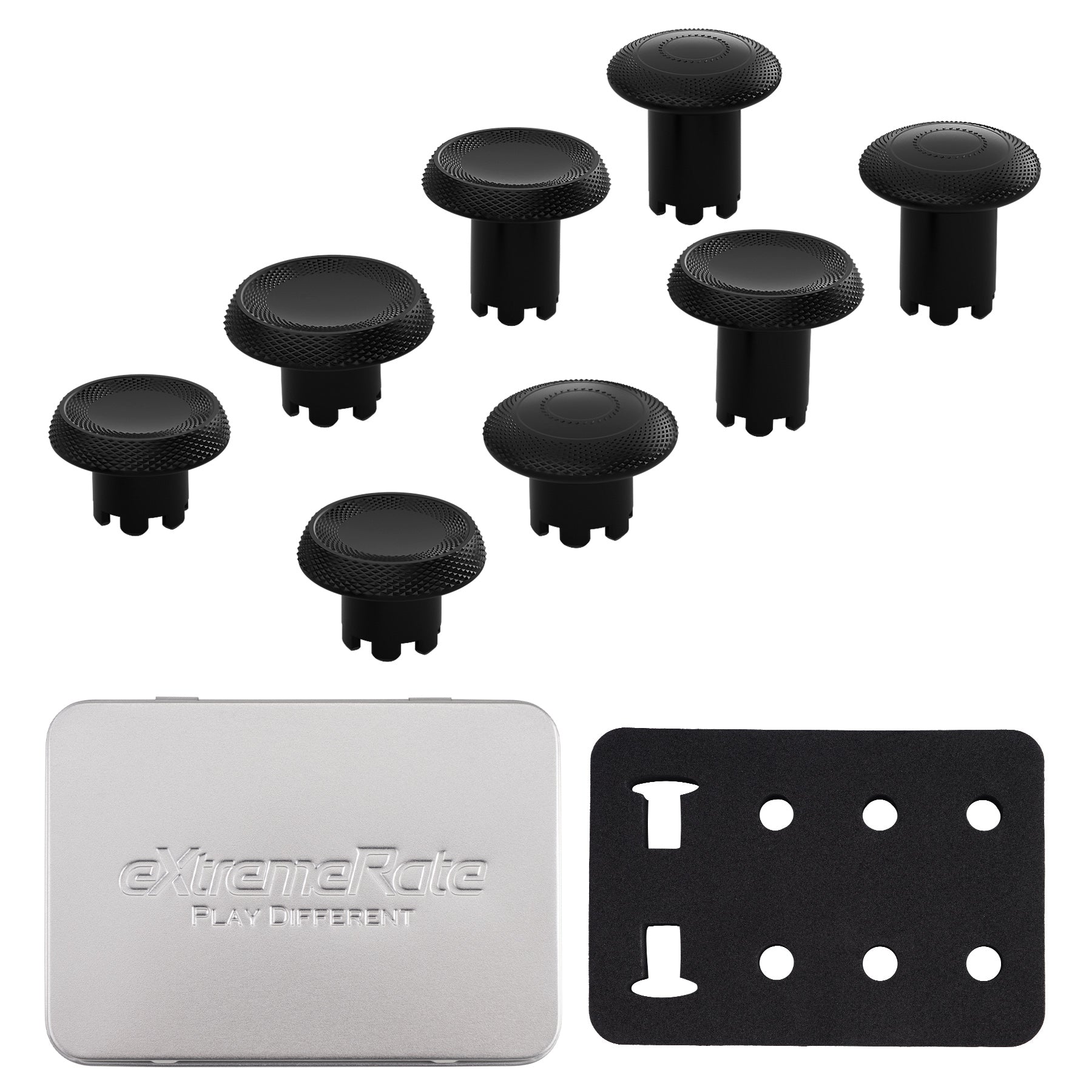 eXtremeRate Interchangeable Thumbsticks for PS5 Edge Controller - Black (XCKEGM001) | Premium Replacement Joysticks for Enhanced Gaming Performance | Perfect for FPS, Racing & Competitive Play