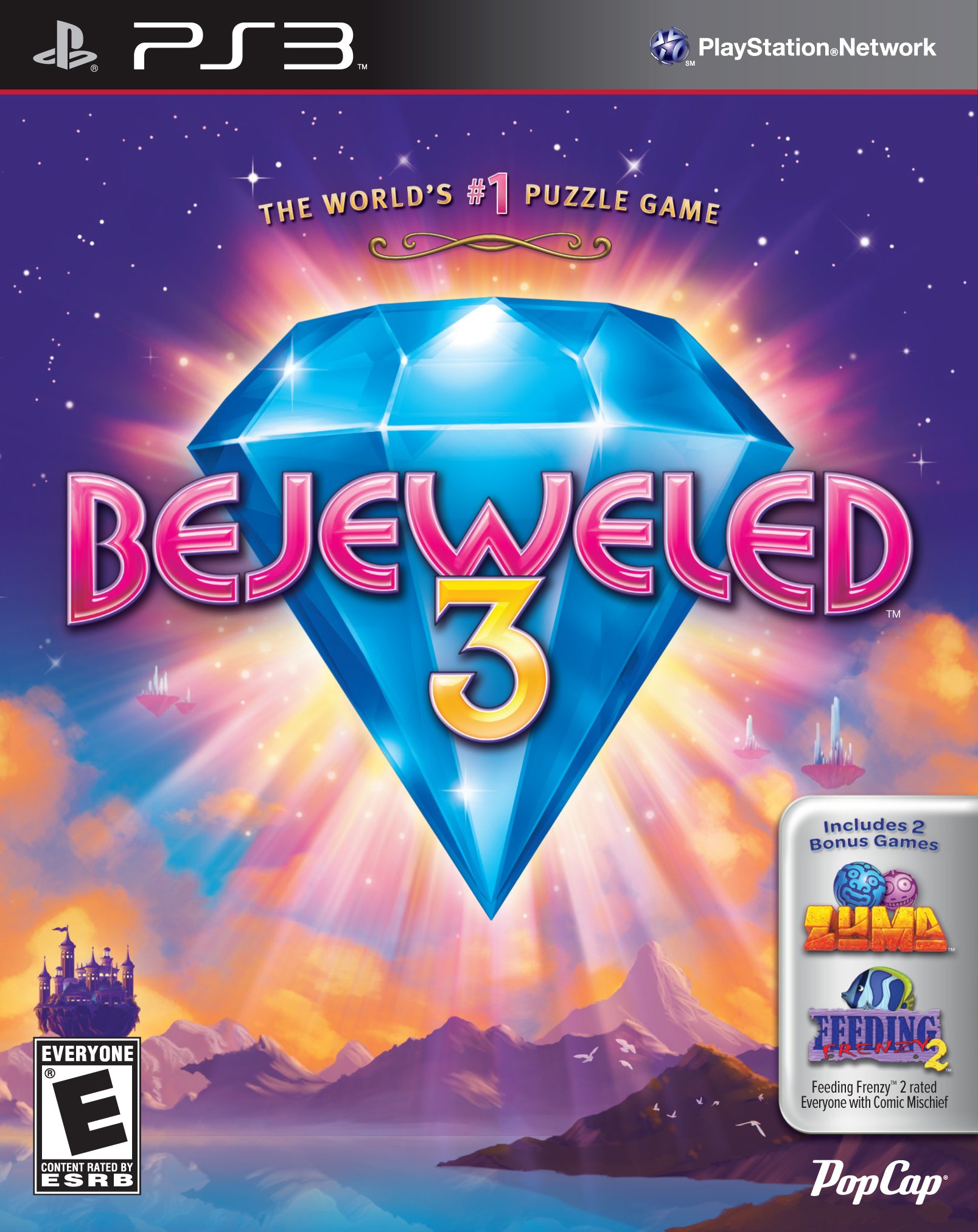 Bejeweled 3 with Zuma & Feeding Frenzy 2 - PS3 Game Bundle | Puzzle & Arcade Action for PlayStation 3 | Perfect for Family Game Nights & Casual Gaming