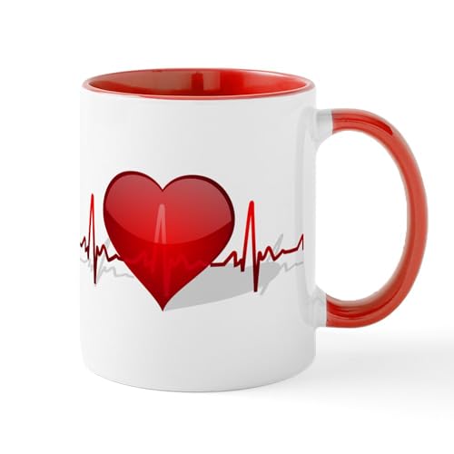 White/Red Inside - Heart Beat Mug