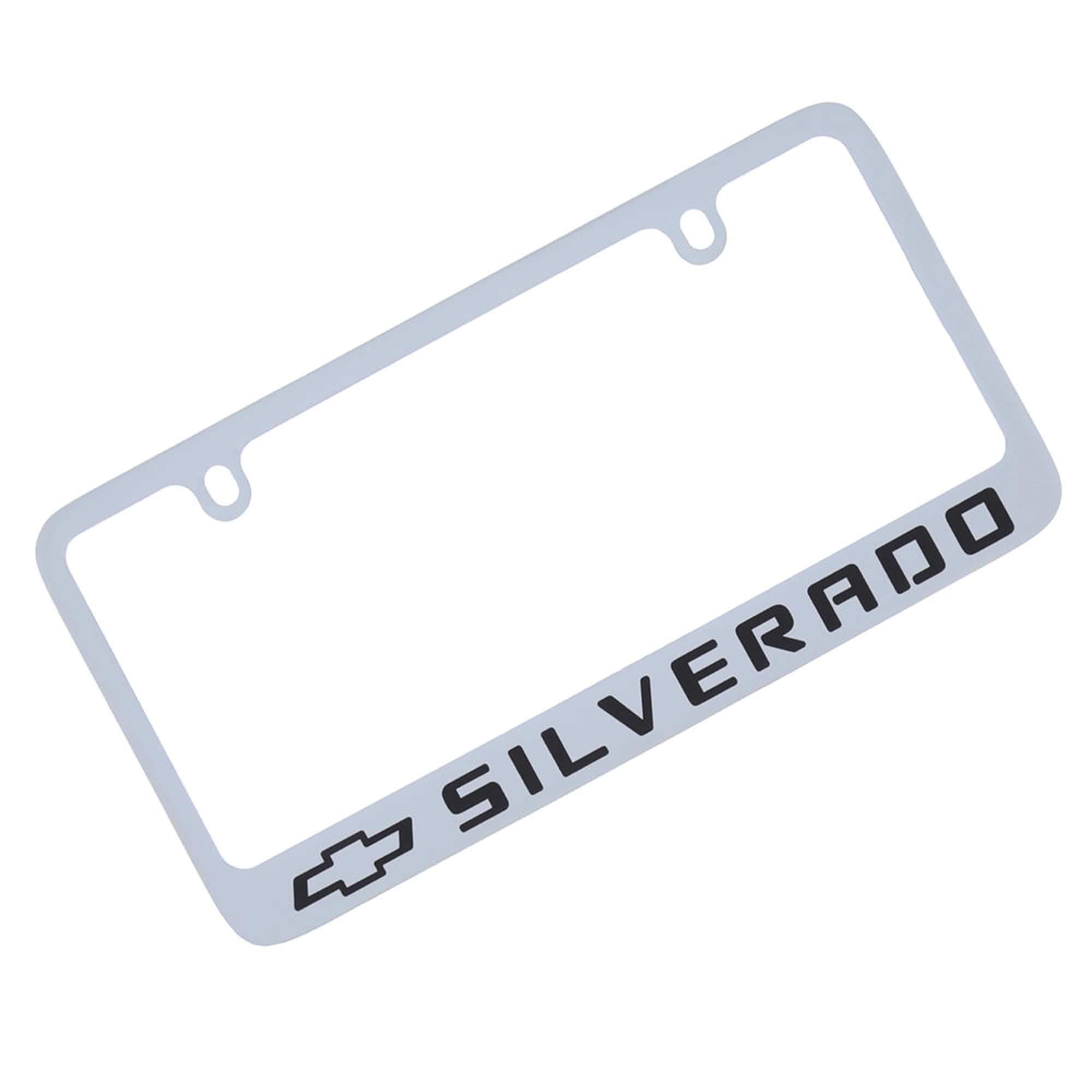 Chrome Metal License Plate Frame for Chevrolet Silverado - Durable & Stylish Car Accessory for Trucks & SUVs - Perfect for Customizing Your Vehicle