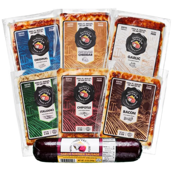 Premium Wisconsin Artisan Oven-Baked Cheese (7-Pack) – Handcrafted Cheese Gift Set for Grilling, BBQs, Holiday Gifting & Entertaining – Perfect for Cheese Boards, Charcuterie & Party Appetizers
