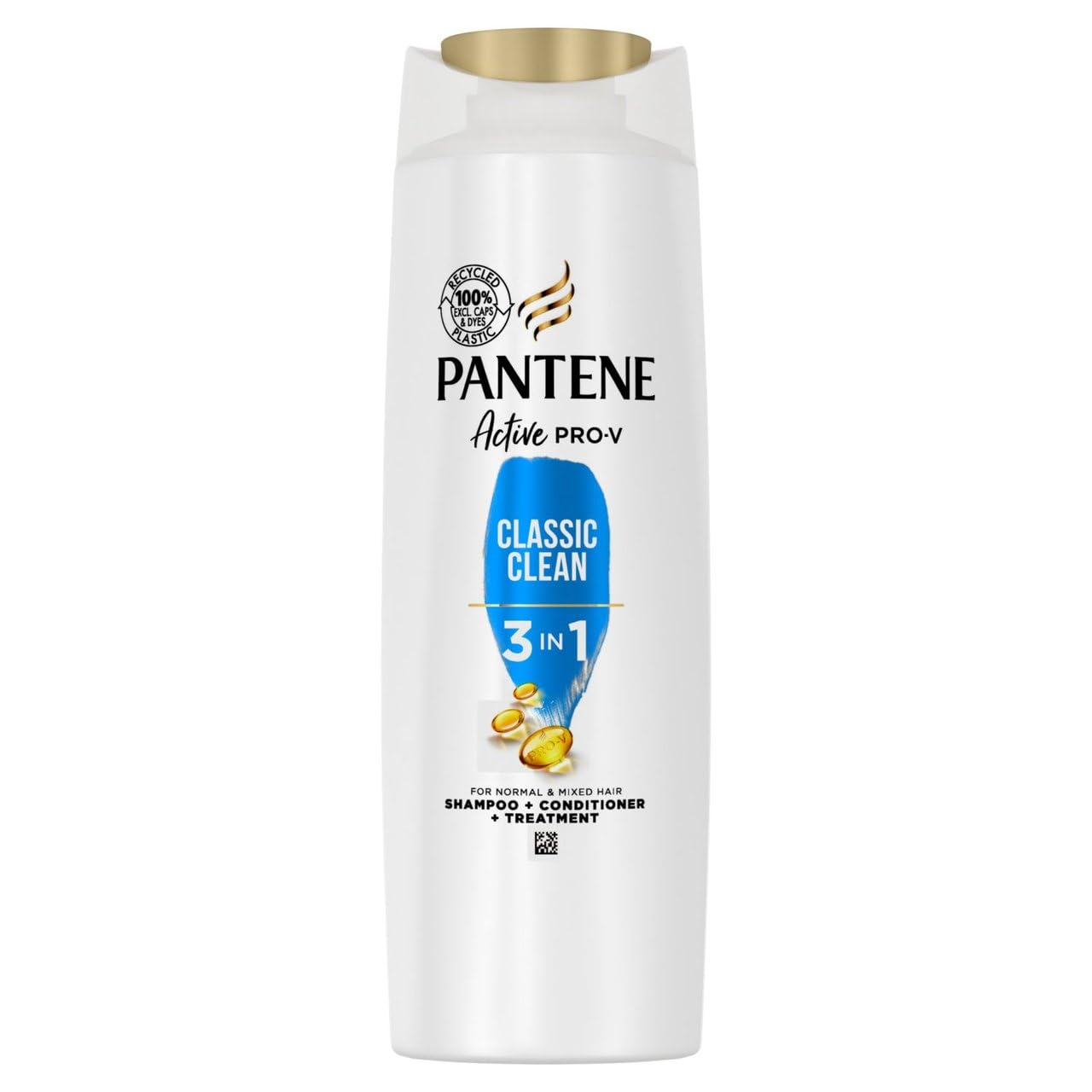 Pantene Pro-V Classic Clean 3-in-1 Shampoo for Normal to Mixed Hair - 400ml (13.5 Oz) Pack of 2 | Daily Hair Care for Men & Women | Perfect for Gym, Travel & Quick Showers