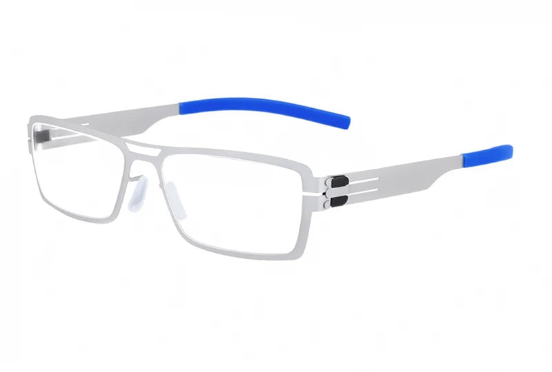 Aimee Unisex Full Rim Square Screwless Stainless Steel Eyeglasses Frame 1173 - Lightweight Durable Glasses for Men & Women, Perfect for Reading, Working & Daily Wear