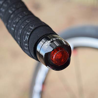 Cat Eye ORB Bar End Safety Bike Light Set for Handlebars - Black/Red - Waterproof LED Cycling Lights for Night Riding, Mountain Bikes & Commuting - Easy Install Handlebar Safety Lights for Road Bicycles