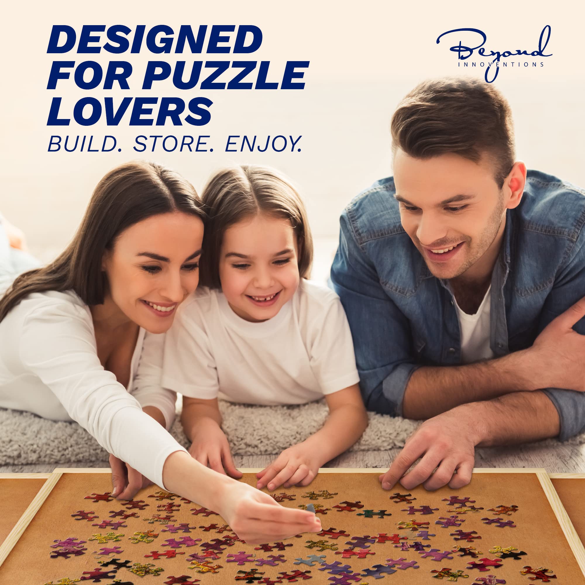 1500-Piece Wooden Jigsaw Puzzle Table with 4 Drawers & Rotating Board - 35